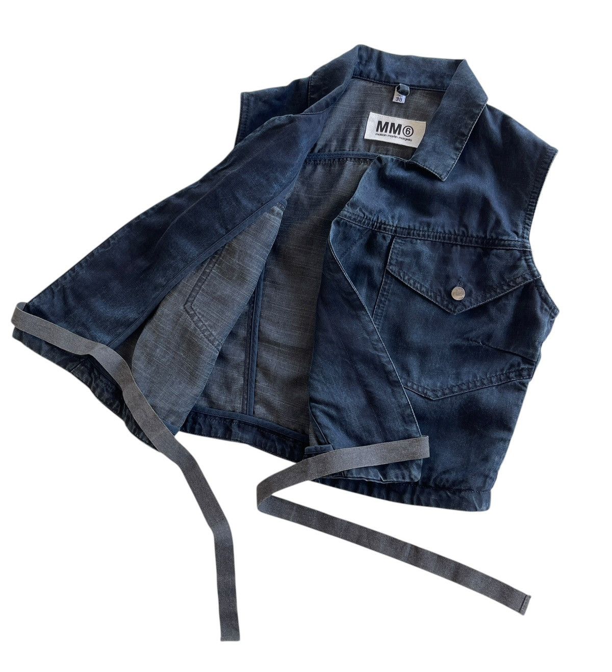 Maison Margiela MM6 Wrap Denim Vest Jacket Size XS / US 0-2 / IT 36-38 - 4 Thumbnail