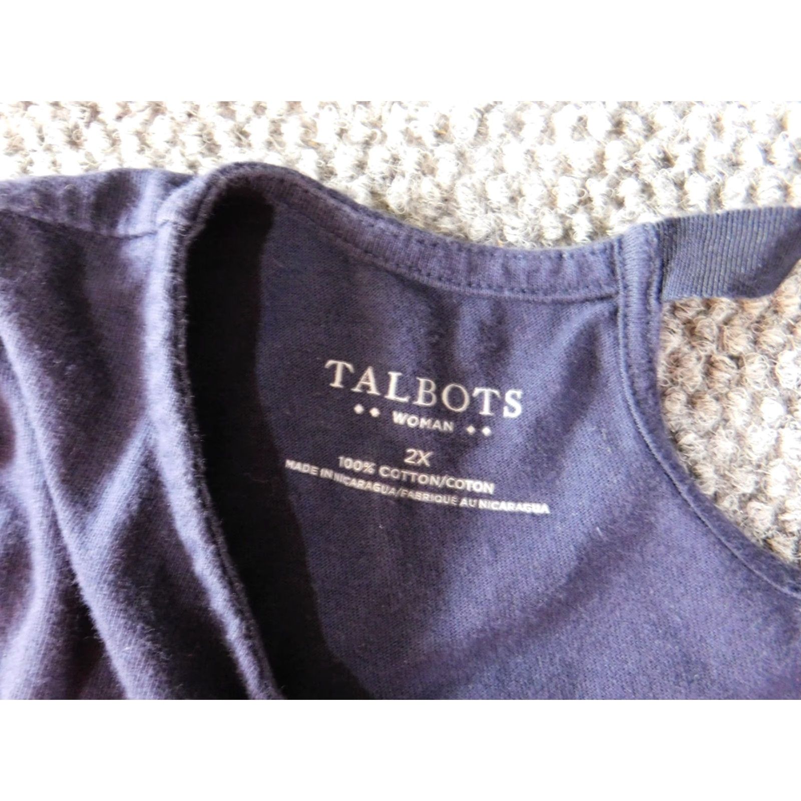 Talbots Talbots Blouse 2X Women Blue Pullover Crew Neck Casual Shirt пластиков Size XXL / US 16-18 / IT 52-54 - 5 Thumbnail