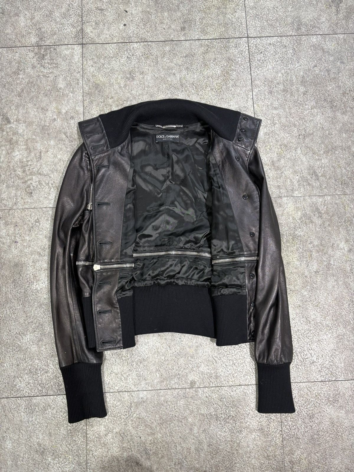 Dolce & Gabbana Dolce & gabbana Multi-Zip Convertible Leather Bomber Jacket Size S / US 4 / IT 40 - 10 Thumbnail