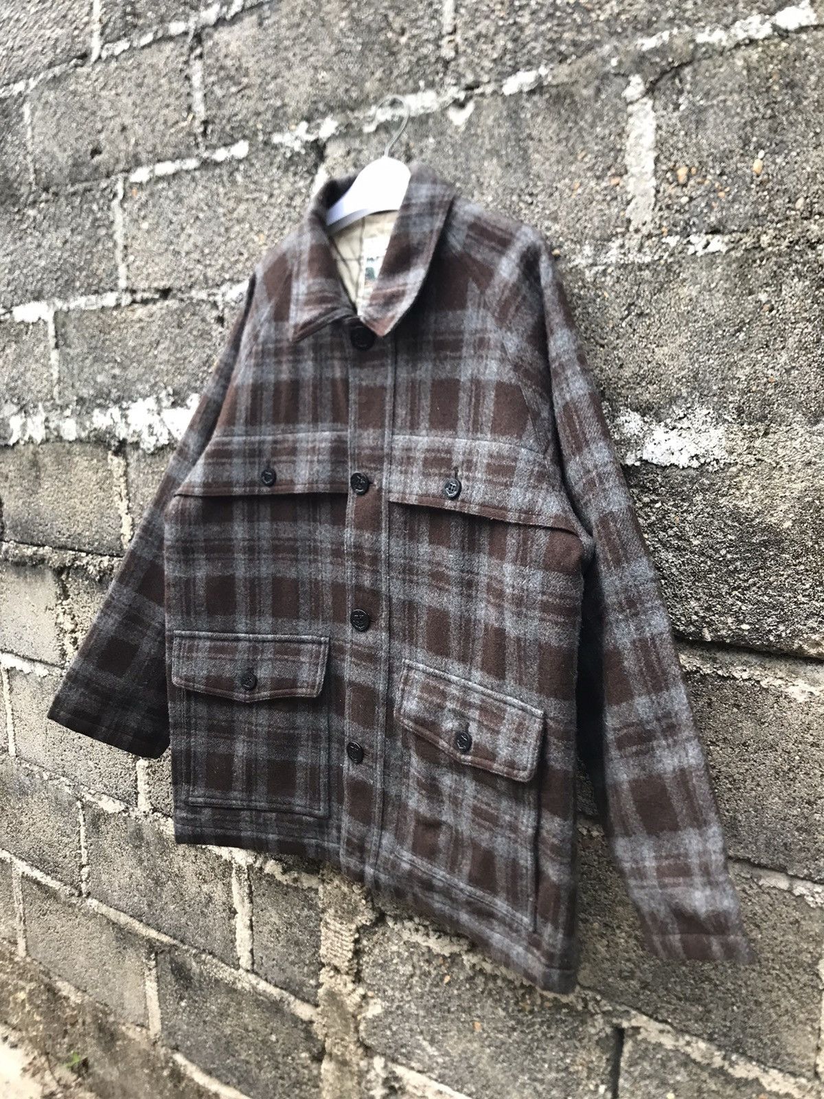 BARNS OUTFITTERS ⚡️Vintage Brown Flannel Wool Chore Barn Ranch Jacket Size US L / EU 52-54 / 3 - 3 Thumbnail