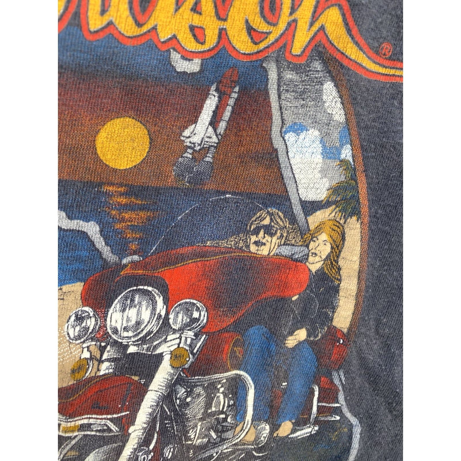 Harley Davidson VINTAGE Harley-Davidson The Best Way To See Florida T Shirt Mens L Gray Cotton 1980s Florida Biker Graphic Print Single Stitch Miami Size US L / EU 52-54 / 3 - 5 Thumbnail