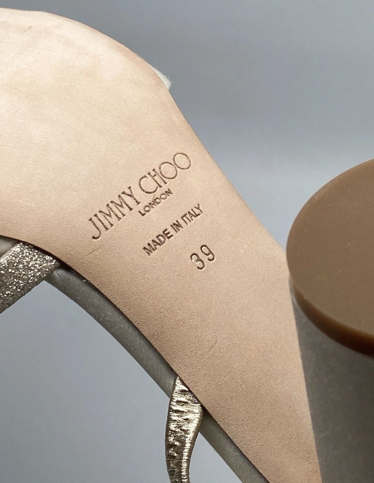 Jimmy Choo Jimmy Choo Plum Satin & Glitter Slingback Sandals size 39 Size US 9 / IT 39 - 15 Thumbnail