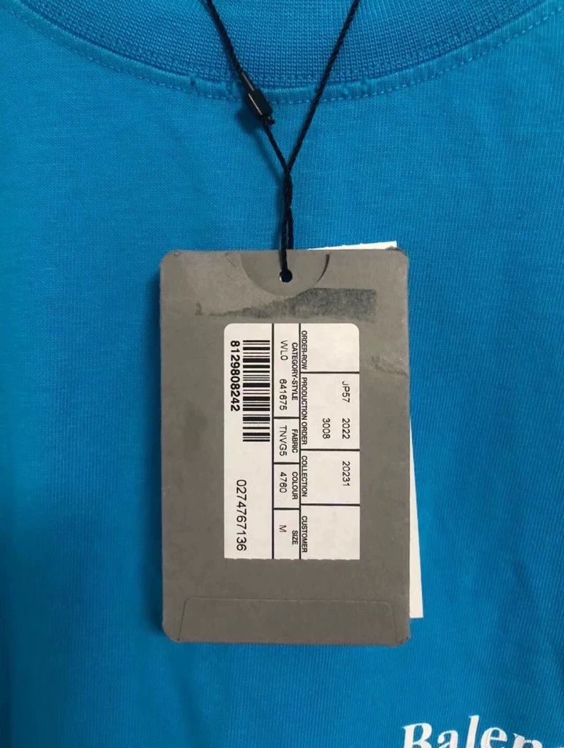 Balenciaga Balenciaga Lake blue cola short sleeve T-shirt distinguish Size US M / EU 48-50 / 2 - 6 Thumbnail
