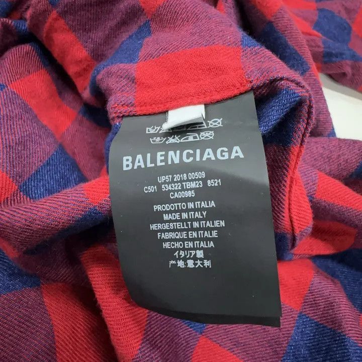 Balenciaga Balenciaga Balenciaga Red and Blue Checkered Casual Shirt Size US M / EU 48-50 / 2 - 4 Thumbnail