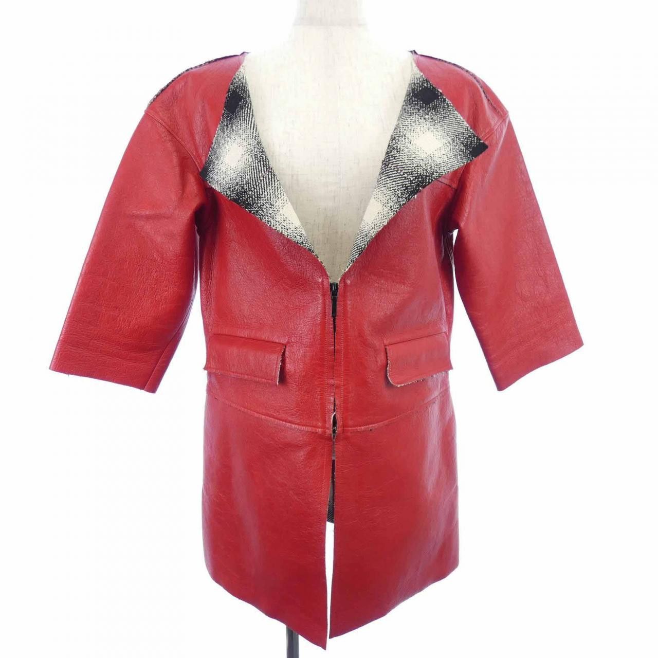 Chanel Chanel Chanel Lambskin Coat Leather Outerwear P45898C00209 DUTY FREE for USA Size ONE SIZE - 1 Thumbnail