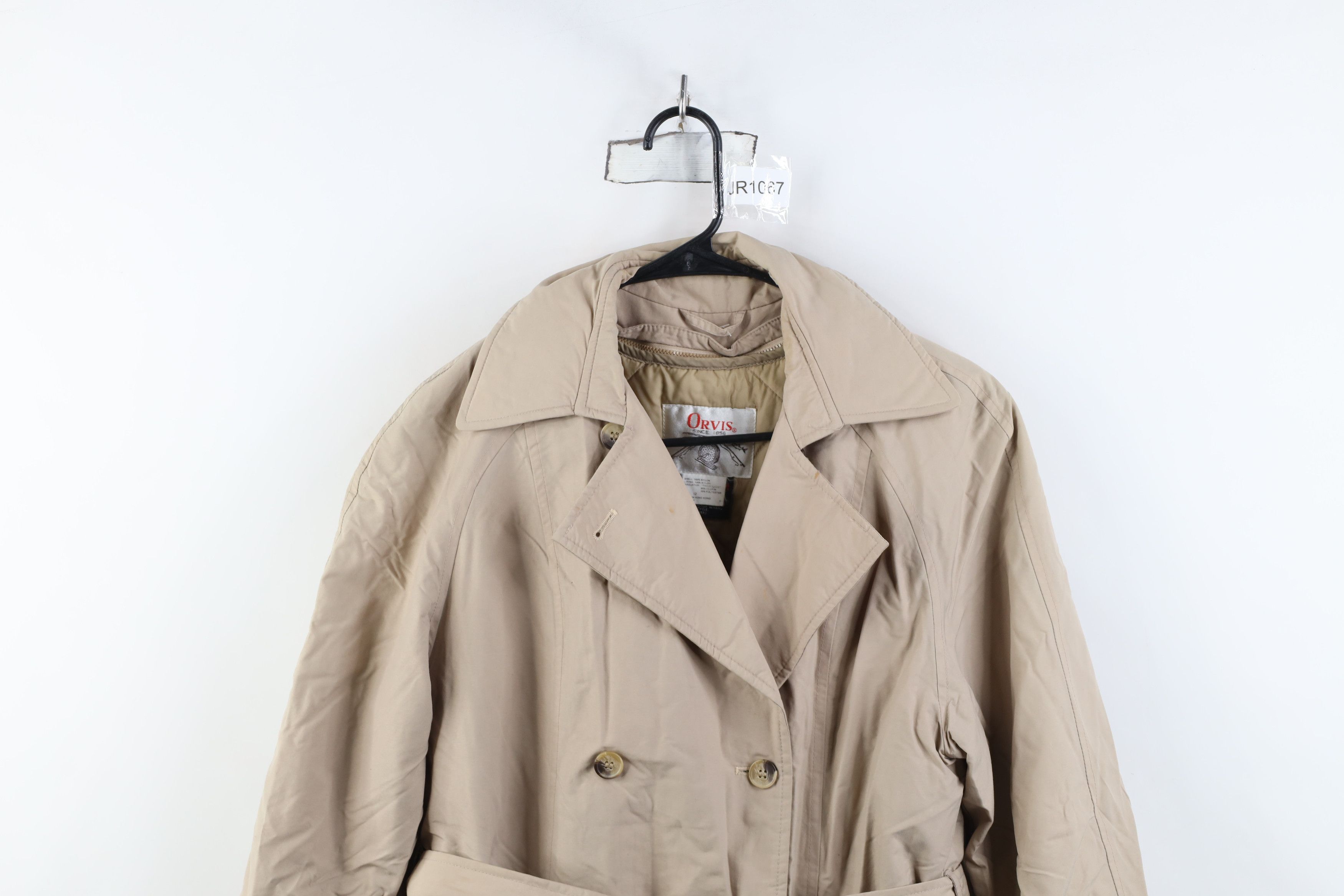 Orvis Vintage 70s 80s Orvis Lined Belted Trench Coat Jacket Beige Size XL / US 12-14 / IT 48-50 - 2 Thumbnail