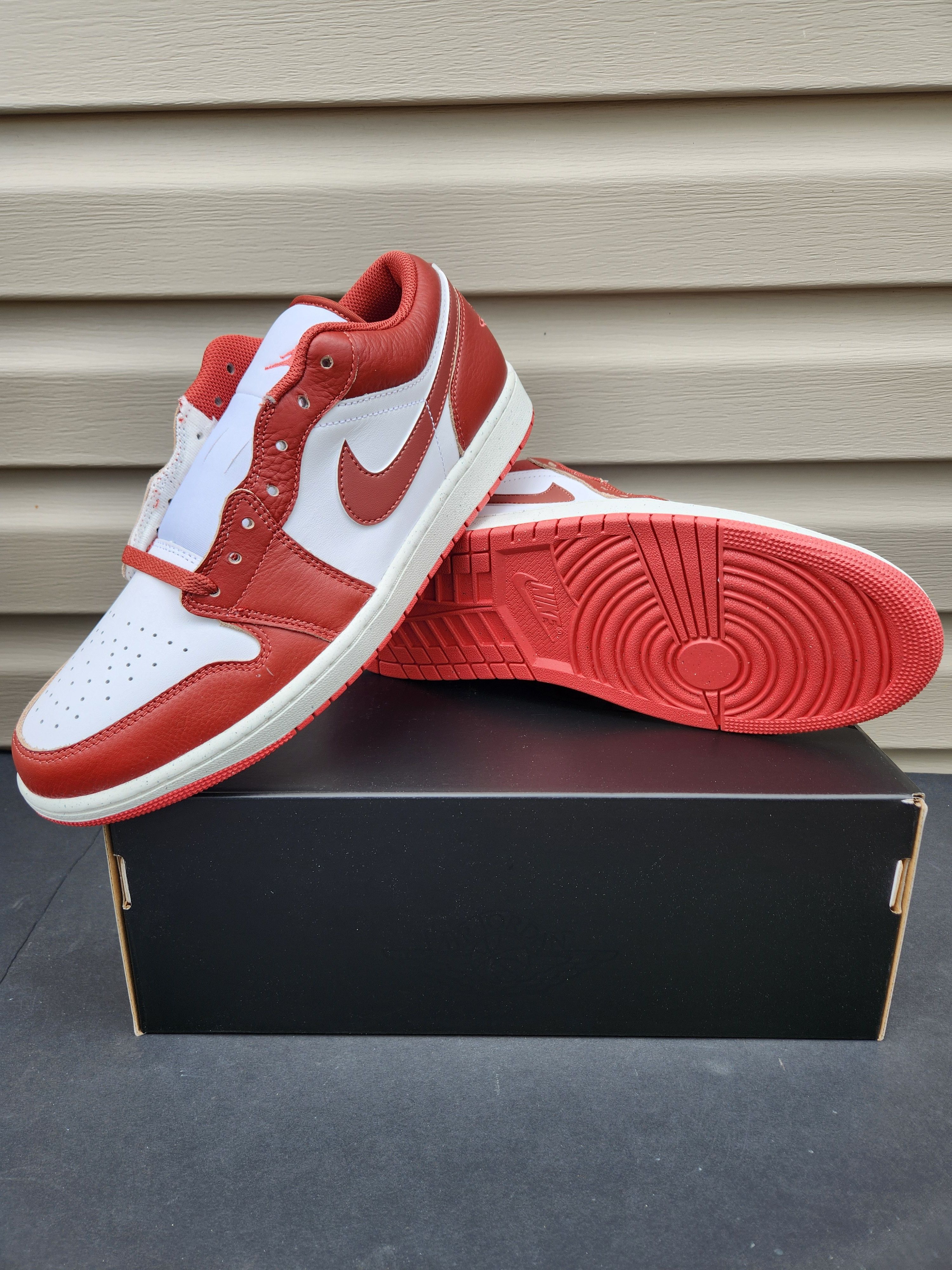 image of Nike Air Jordan 1 Low Se Shoes White Dune Red Lobster Men's (Size 11)