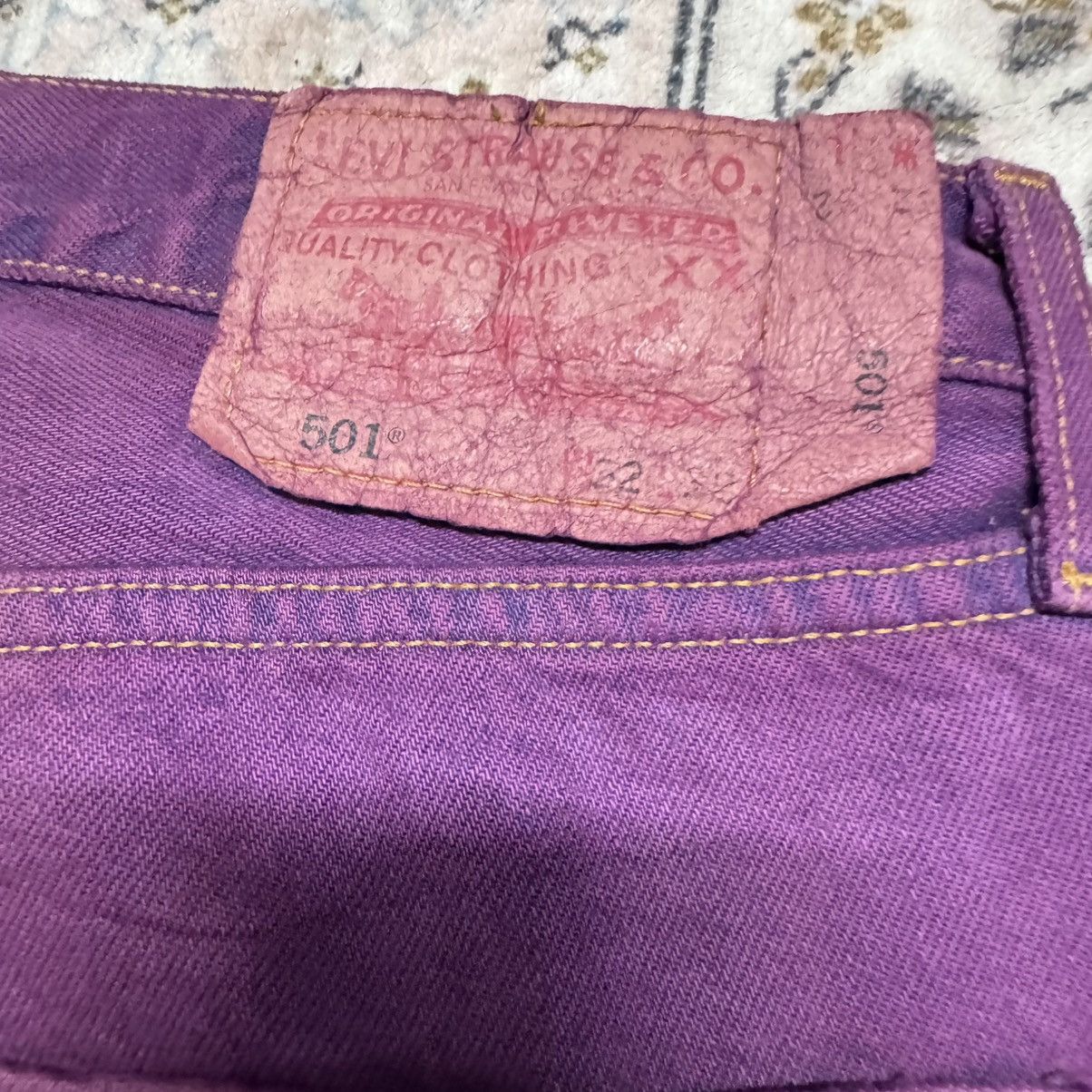 Levi's Vintage Levis 501 Dusty Purple Dyed Jeans Size US 33 - 12 Thumbnail