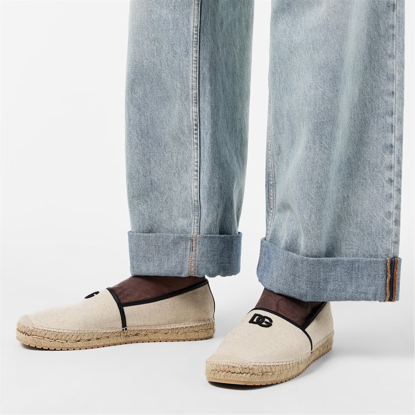 Dolce & Gabbana o1g2r1mq0426 Canvas Slip-On Rope Detail Espadrilles in Ivory Size US 9 / EU 42 - 2 Thumbnail