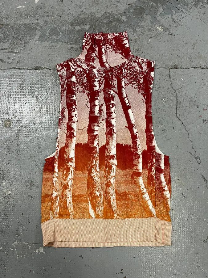 AW2012 Balenciaga Red Tree Sleeveless Turtleneck