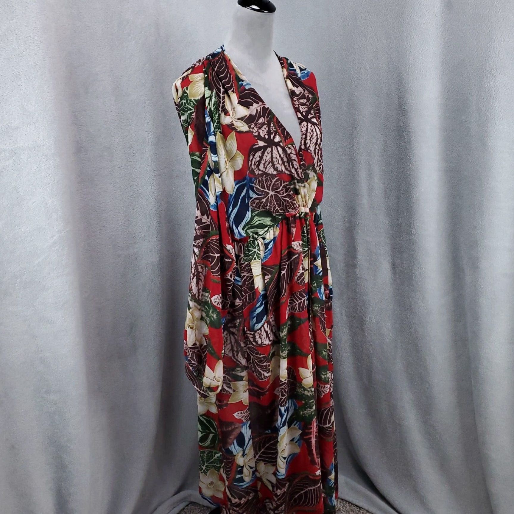 Vintage Umgee Dress Womens Large Floral Maxi Sheer Tropical Beach Cruise Size L / US 10 / IT 46 - 5 Thumbnail