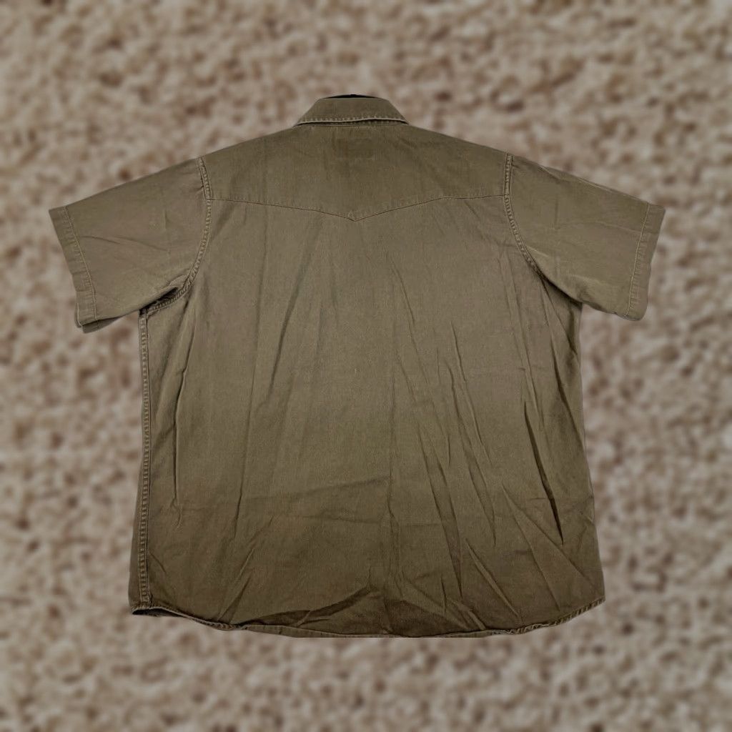 Vintage Gibson Shirt Mens Button-Up Twill Green 100% Cotton Casual, Workwear, Travel Short Sleeve Pockets Button-Down XL Size US XL / EU 56 / 4 - 1 Thumbnail