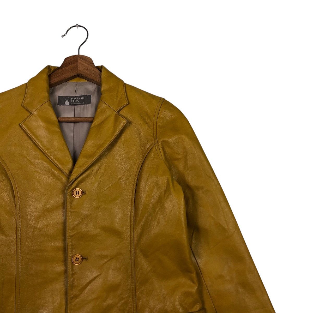Japanese Brand United Arrows Pink Label Mustard Leather Japan Made Archive Size US M / EU 48-50 / 2 - 7 Thumbnail