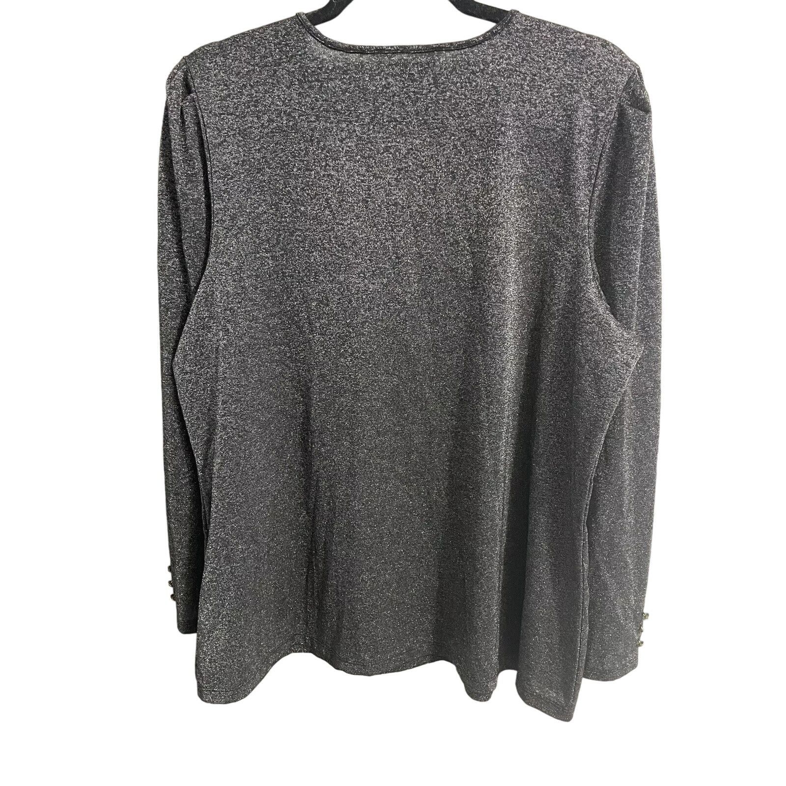 Liz Claiborne Liz Claiborne Metallic Glitter Blouse XXL Long Sleeve Top Size XXL / US 16-18 / IT 52-54 - 2 Thumbnail