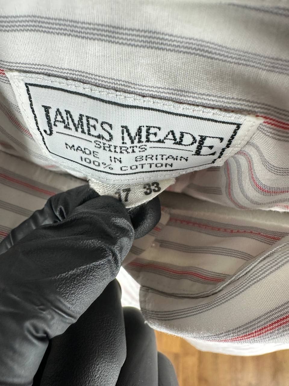 Designer James Meade Striped Dress Shirt LS Button Up Made in Britain Size US XL / EU 56 / 4 - 13 Thumbnail