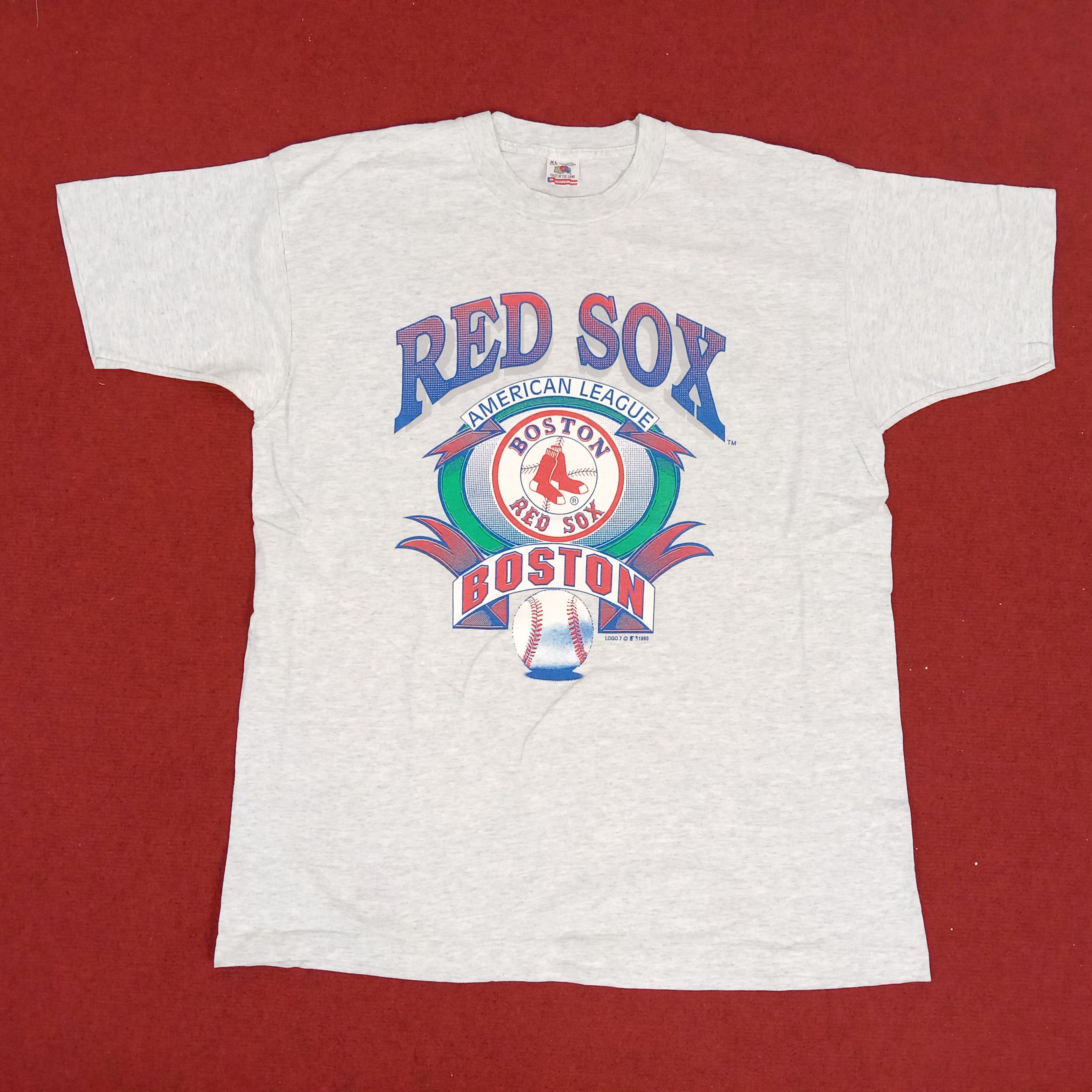 Fruit Of The Loom × MLB × Vintage Red Sox Boston Professional Baseball Team Vintage Tshirt Size US XL / EU 56 / 4 - 1 Thumbnail