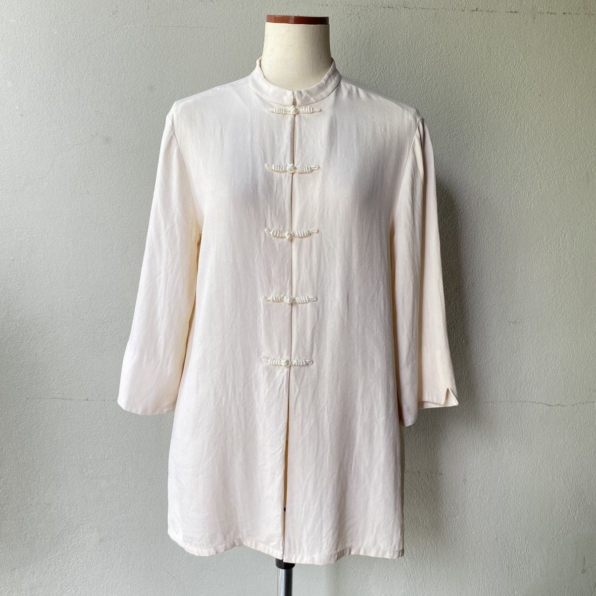 Designer × Japanese Brand LAUREN RALPH LAUREN Elegant Soft Chinese Knot Button Blouse Size M / US 6-8 / IT 42-44 - 16 Thumbnail