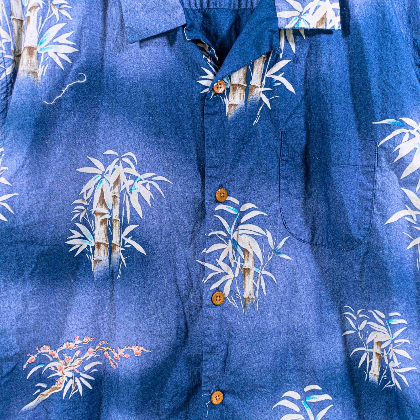 Tommy Bahama Tommy Bahama Hawaiian Camp Shirt Mens XL Blue Bamboo Floral Size US XL / EU 56 / 4 - 7 Thumbnail