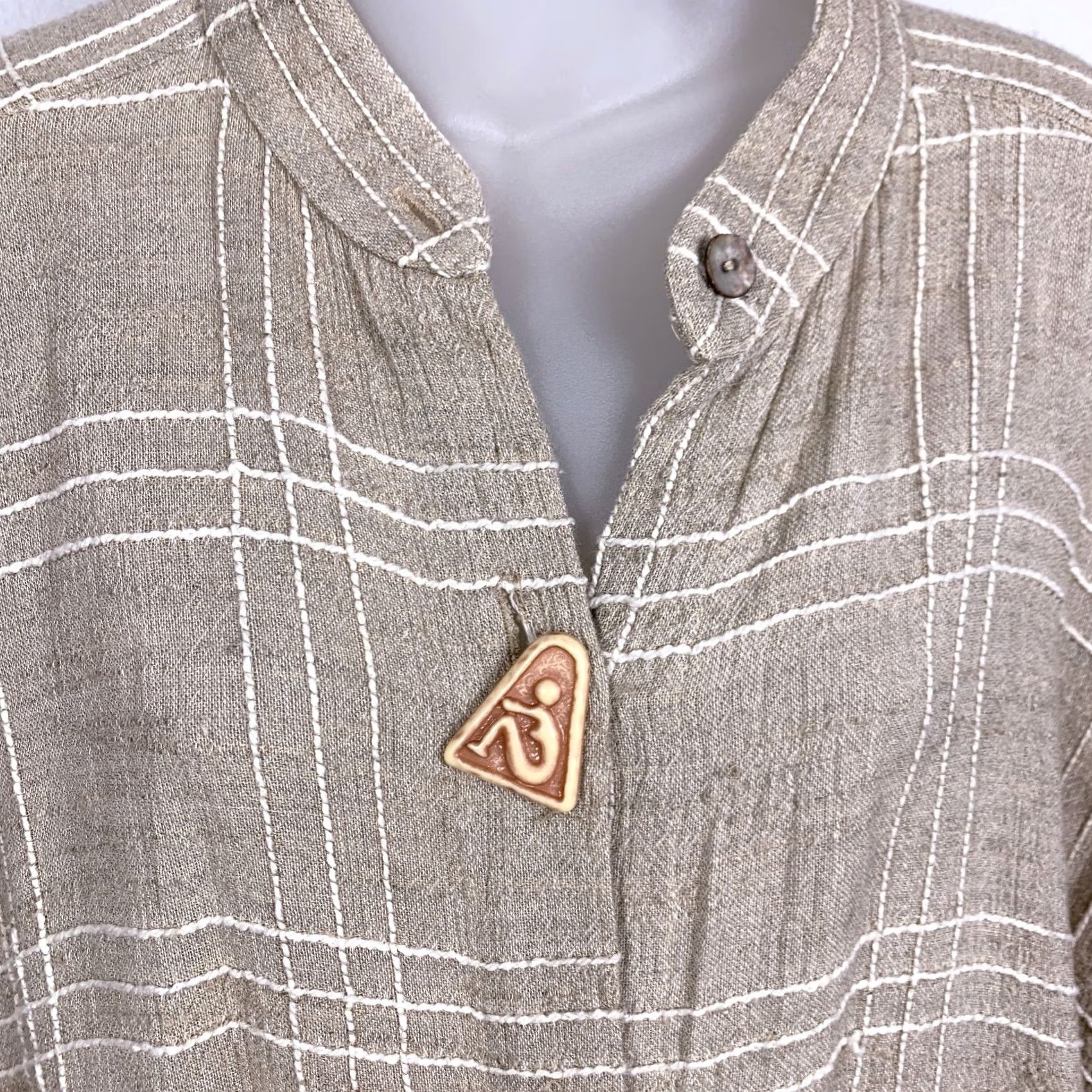 Vintage VINTAGE Santa Cruz Sportswear Cotton Rayon Oversized Lagenlook Dress Tunic XL Shirt Dress Womens Brown Size XL / US 12-14 / IT 48-50 - 4 Thumbnail