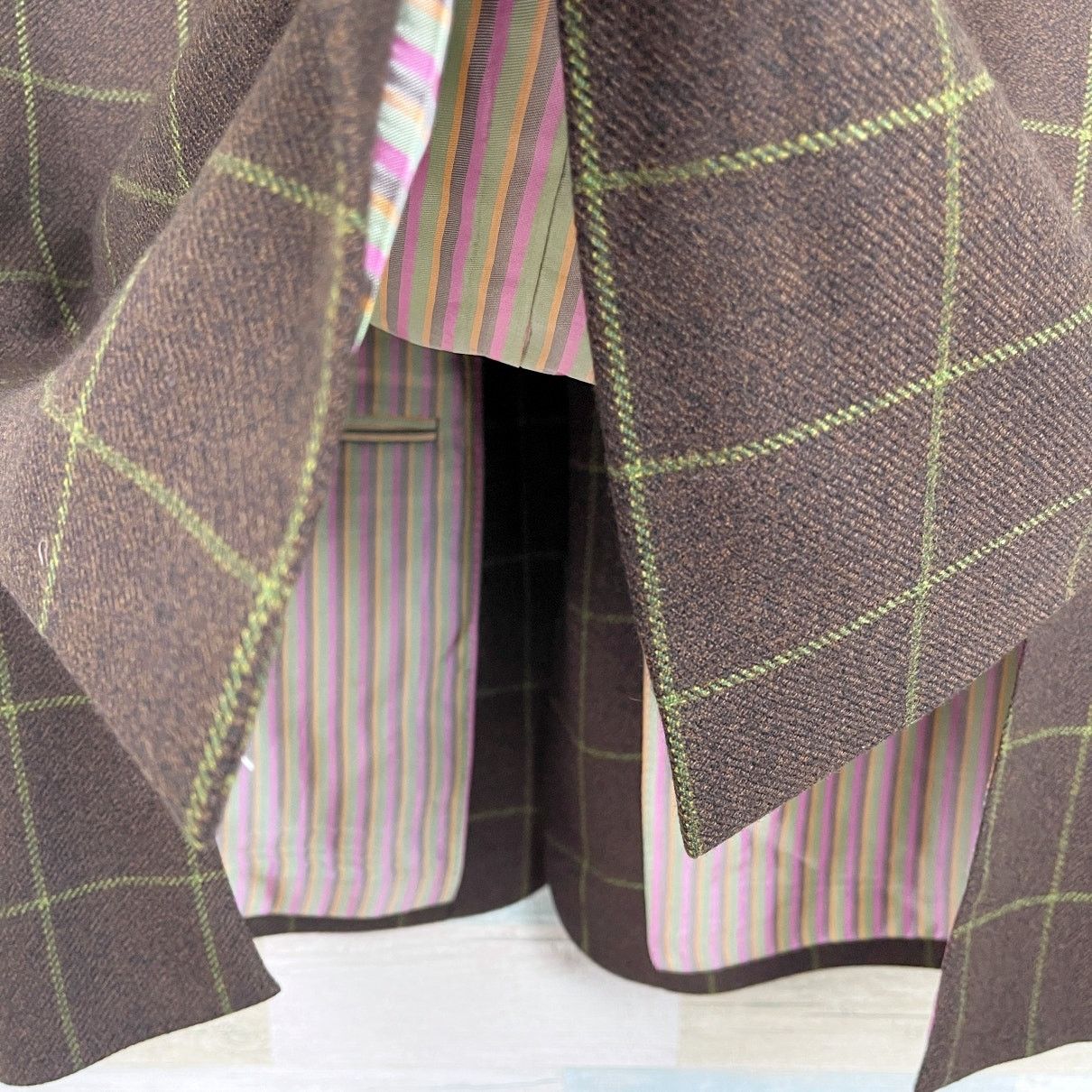 Tailorbyrd TailorByrd Flannel Windowpane Sport Coat Brown Mens L Size 40R - 7 Thumbnail
