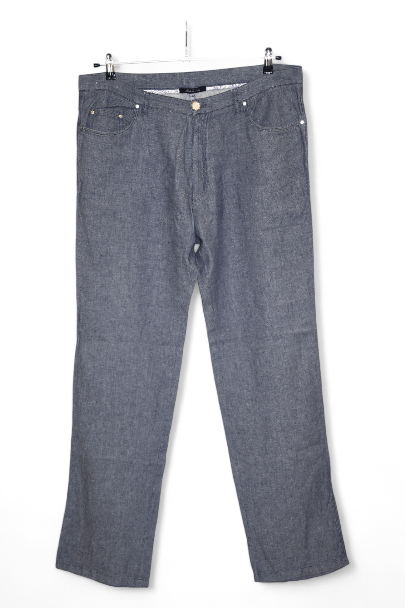 Kiton Castangia Lino Cotton Twill Denim 5-Pocket Straight Pants Size US 38 / EU 54 - 1 Thumbnail