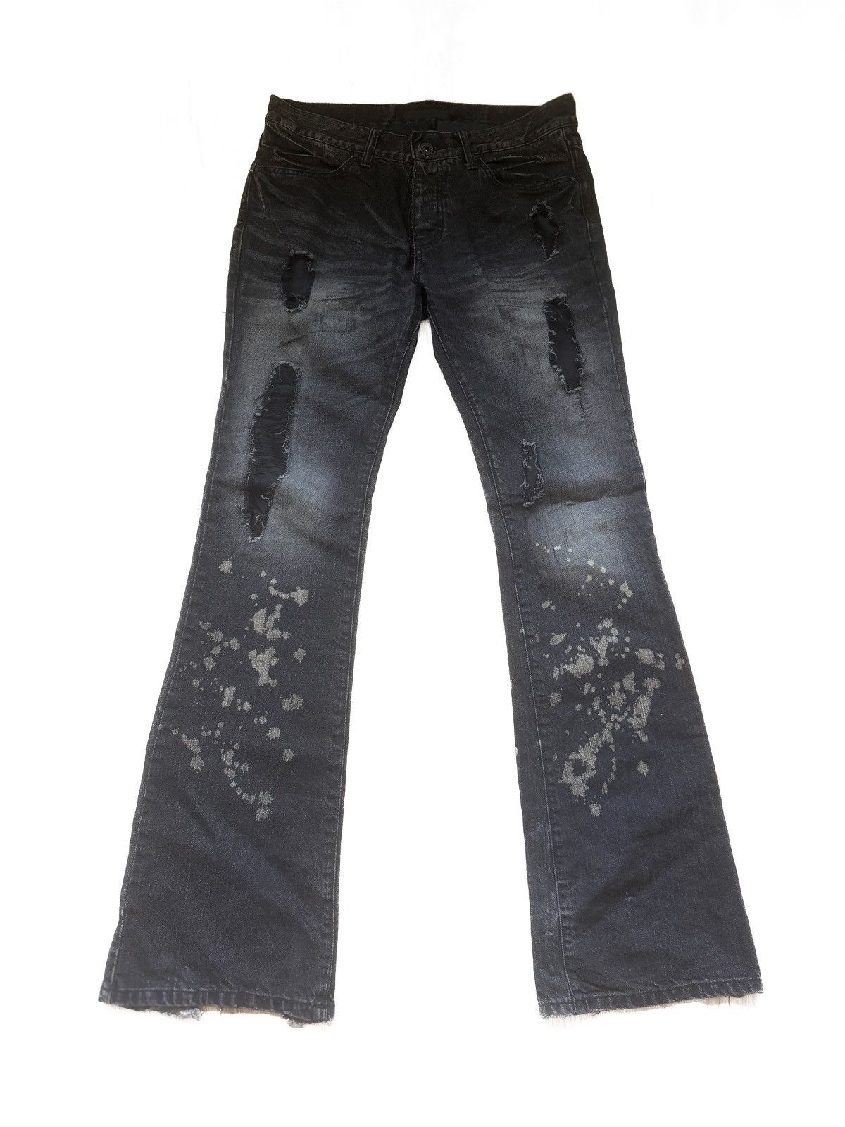 GOSTAR DE FUGA × Japanese Brand FUGA flared ripped wax denim (gostar de fuga) Size US 44 / EU 60 - 1 Thumbnail