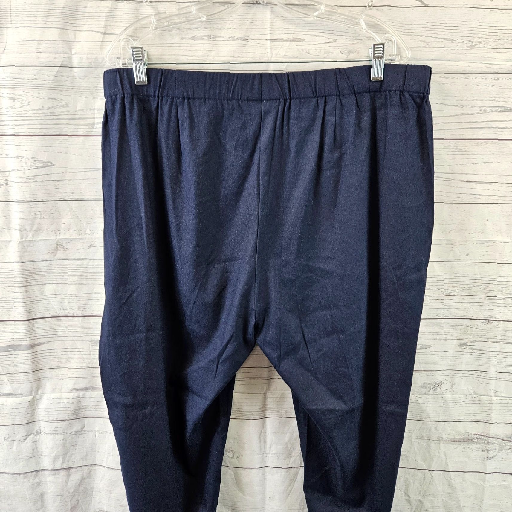 J. Jill VINTAGE J Jill Womens Linen Stretch Cropped Pants Sz XL Petite Blue Side Zip Size 40" / US 18 - 4 Thumbnail