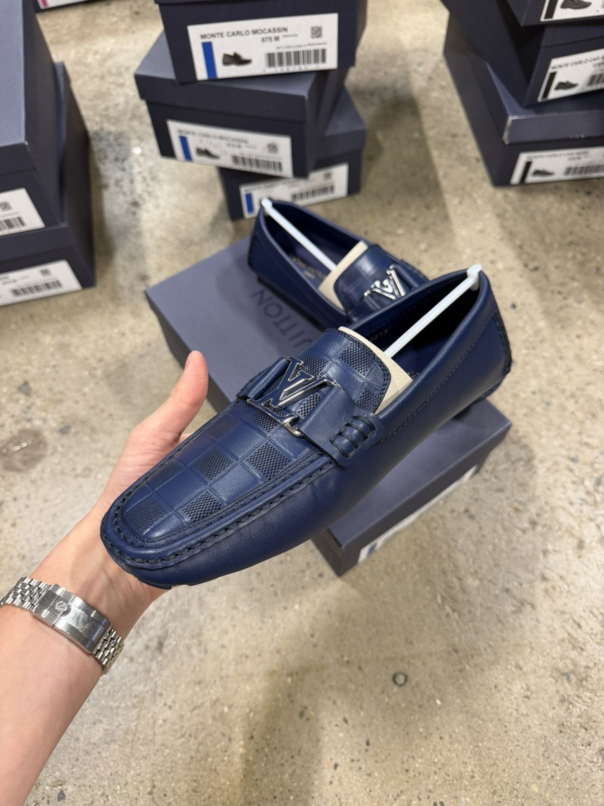 Louis Vuitton Louis Vuitton Driving Damier Leather Loafers NEW Size US 8.5 / EU 41-42 - 9 Thumbnail