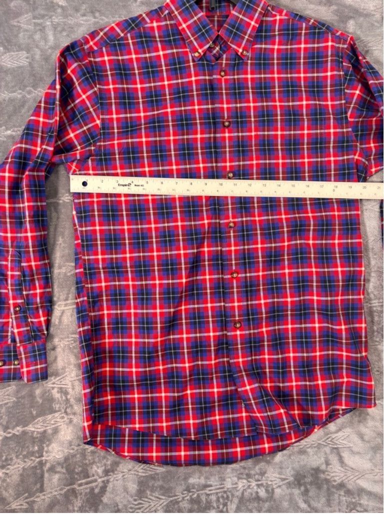 Jos. A. Bank Men's Jos. A. Bank Plaid Button Down Shirt Size S Red Blue Size US L / EU 52-54 / 3 - 2 Thumbnail