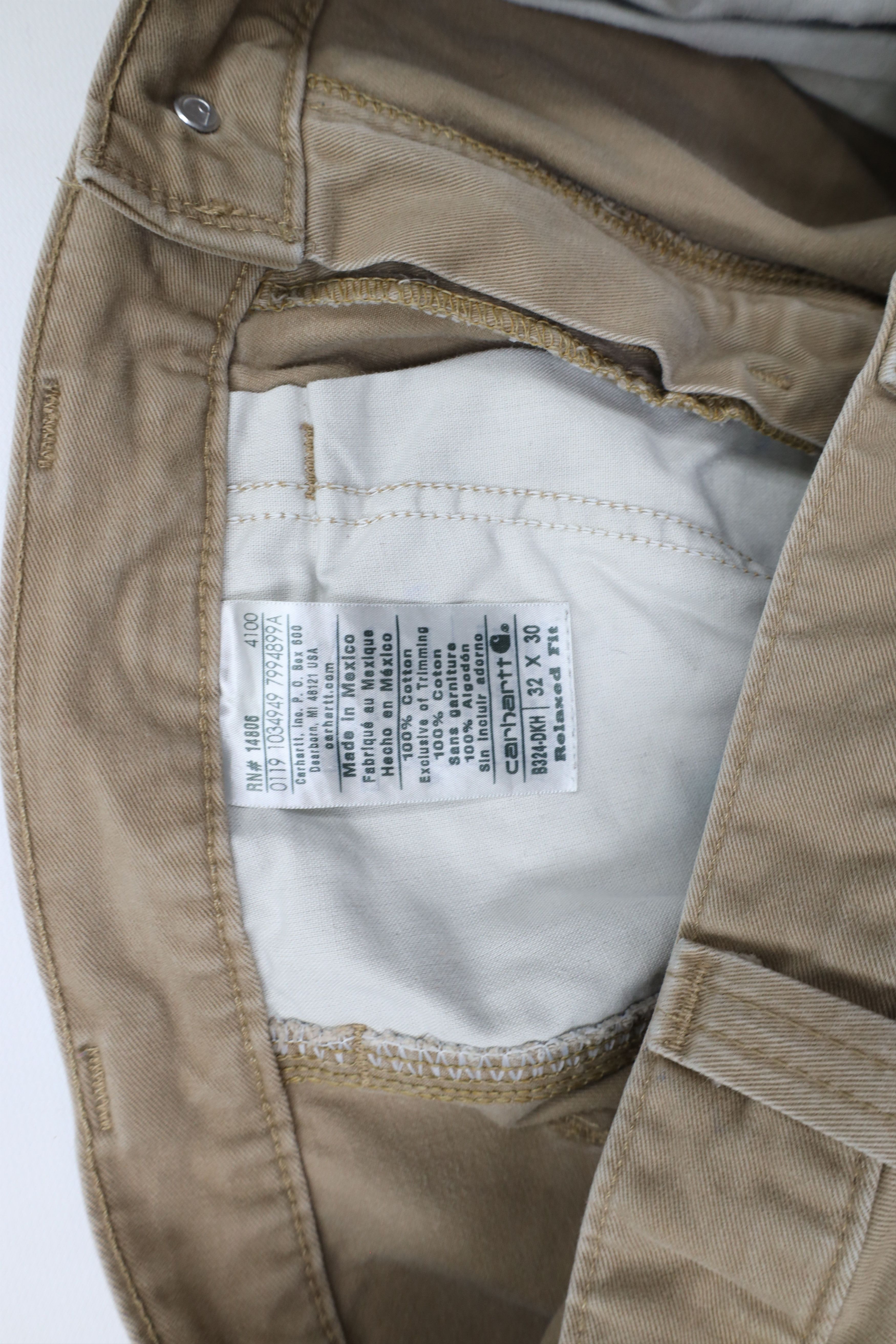 Carhartt × Vintage Vintage Y2K Carhartt Relaxed Fit Dungaree Pants Dark Khaki Size US 32 / EU 48 - 10 Thumbnail