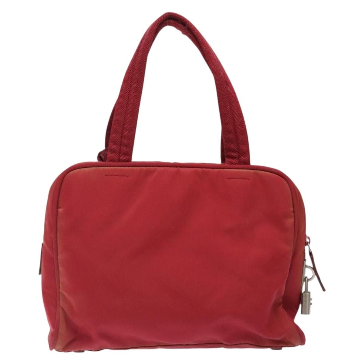 Prada PRADA Hand Bag Nylon Red Silver Size ONE SIZE - 3 Thumbnail