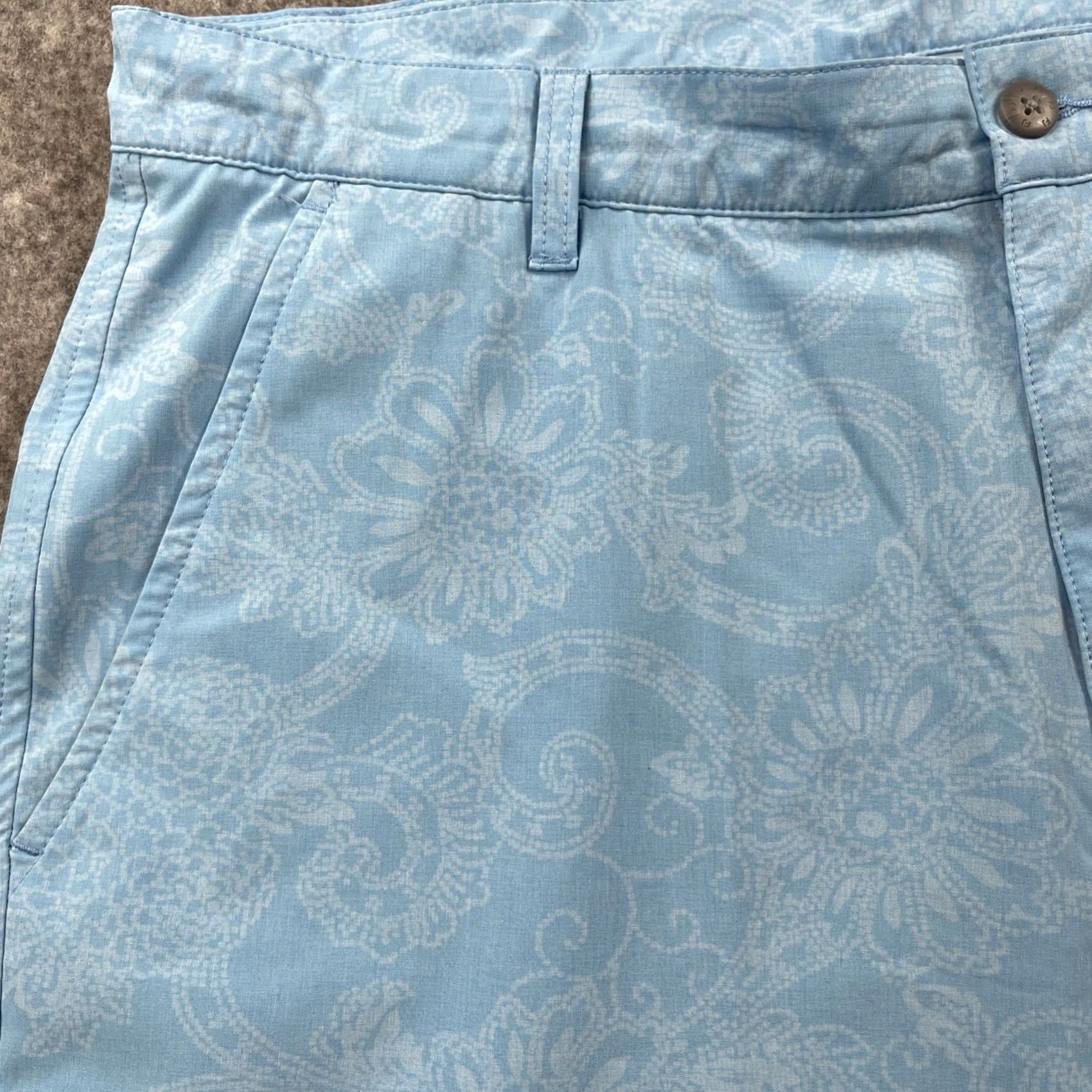 Footjoy FootJoy Shorts Mens 36 Blue Batik Print Performance Paisley Golf Coastal Size US 36 / EU 52 - 5 Thumbnail