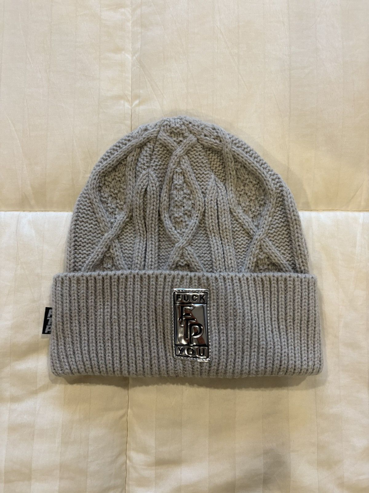 FTP Big Body Cable Knit Beanie Grey