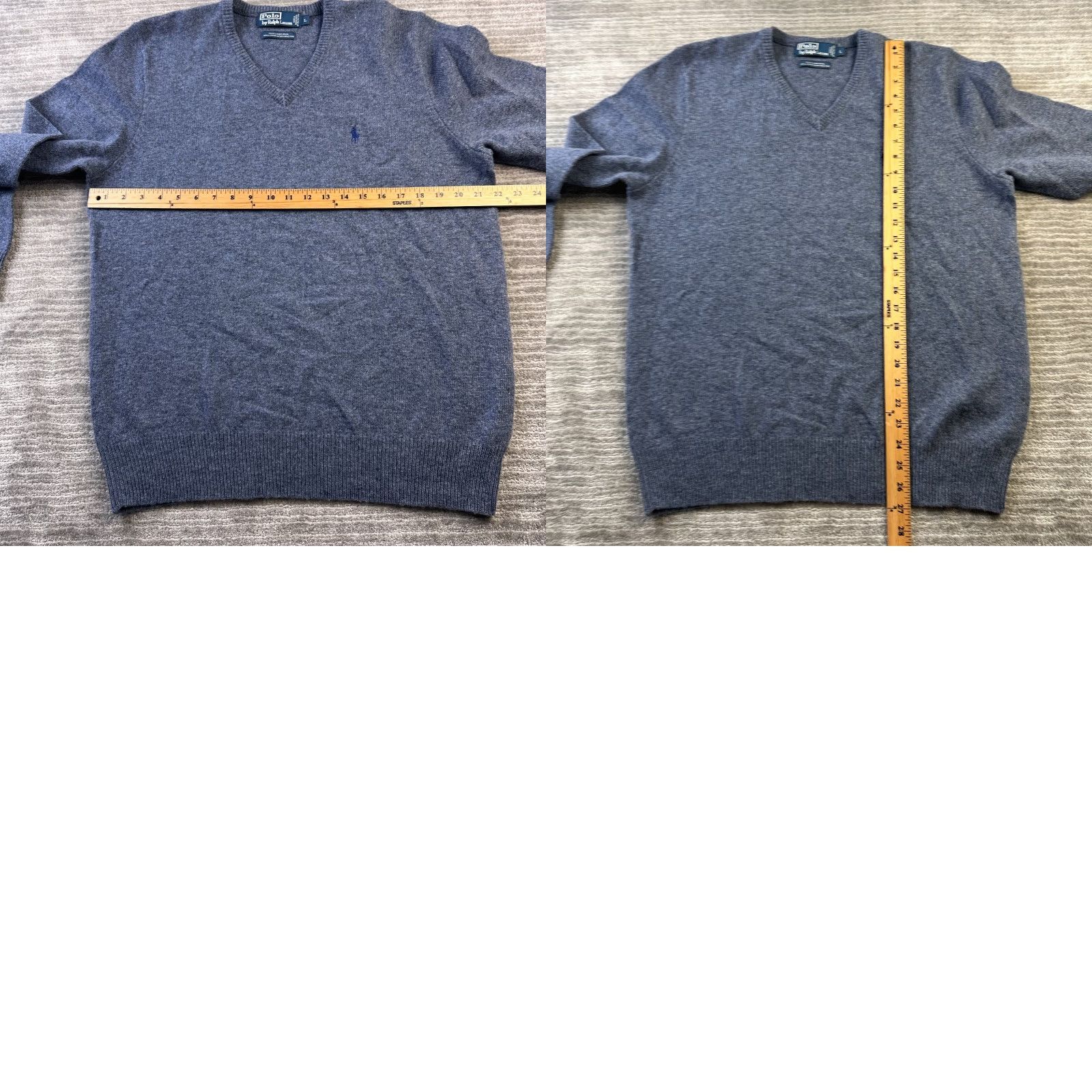 Polo Ralph Lauren Polo Ralph Lauren Sweater Mens Large Blue Lambswool V Neck Pullover Knit Grandpa Size US L / EU 52-54 / 3 - 8 Thumbnail