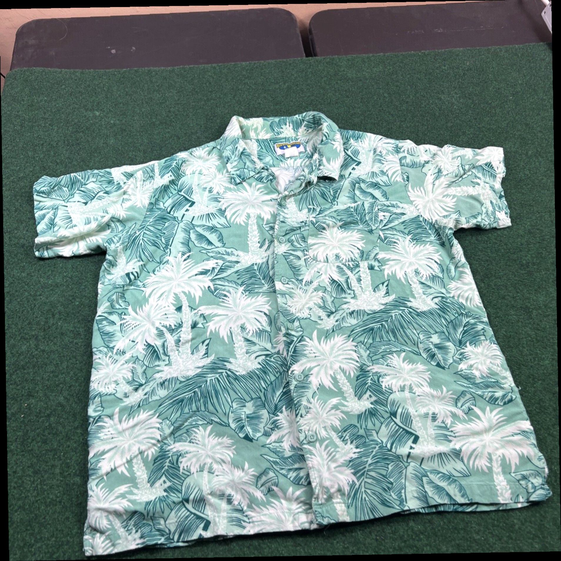 Vintage Bermuda Bay Vintage 80s 90s Hawaiian Rayon Shirt Green Mens Sz XL Fast Shipping Size US XL / EU 56 / 4 - 1 Thumbnail
