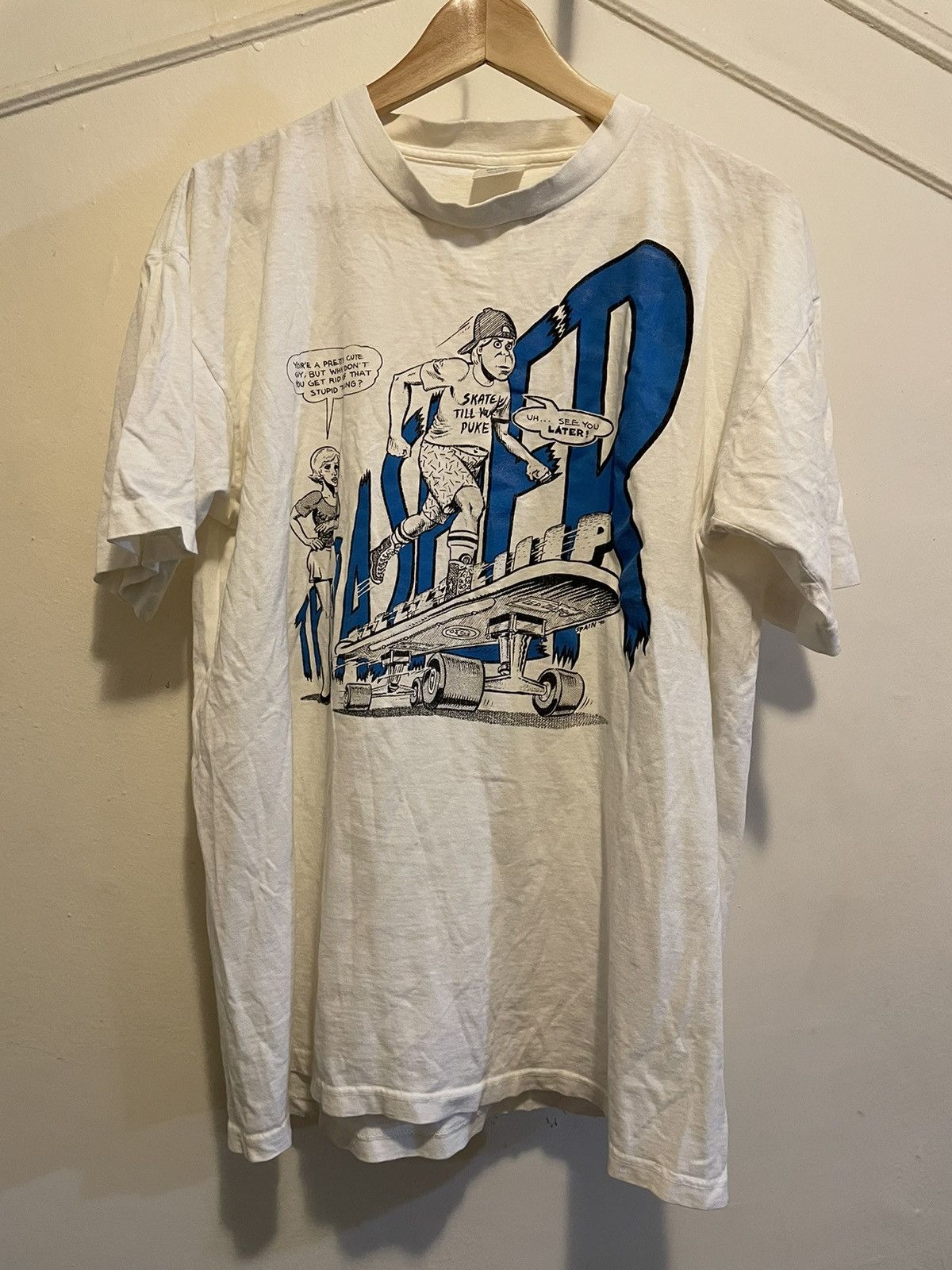 Thrasher Vintage 90s Rare SKATER Tee / Thrasher Spain Sz M Size US M / EU 48-50 / 2 - 1 Thumbnail