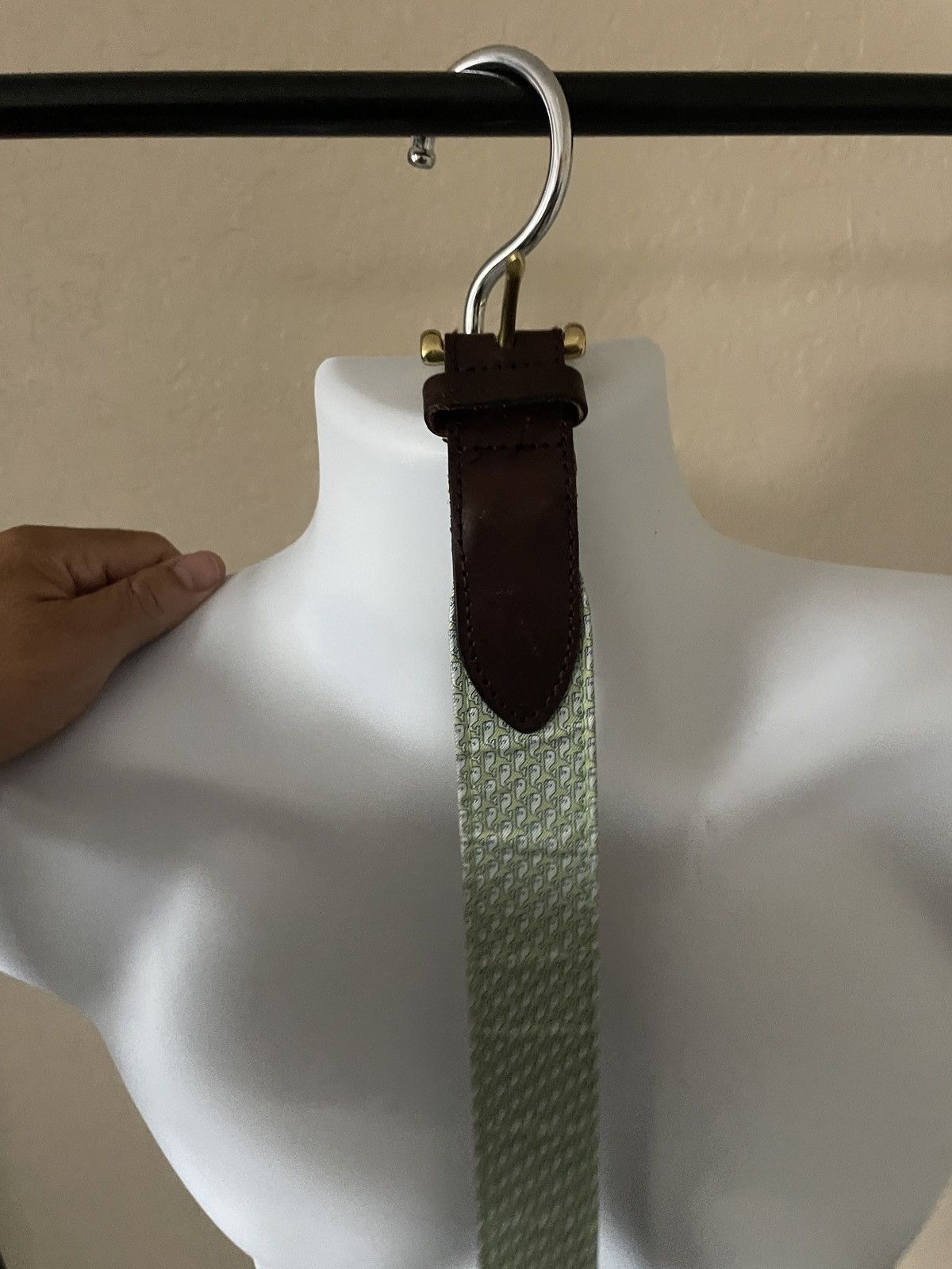 Vineyard Vines Silk & Leather Preppy Whales belt Size ONE SIZE - 2 Thumbnail