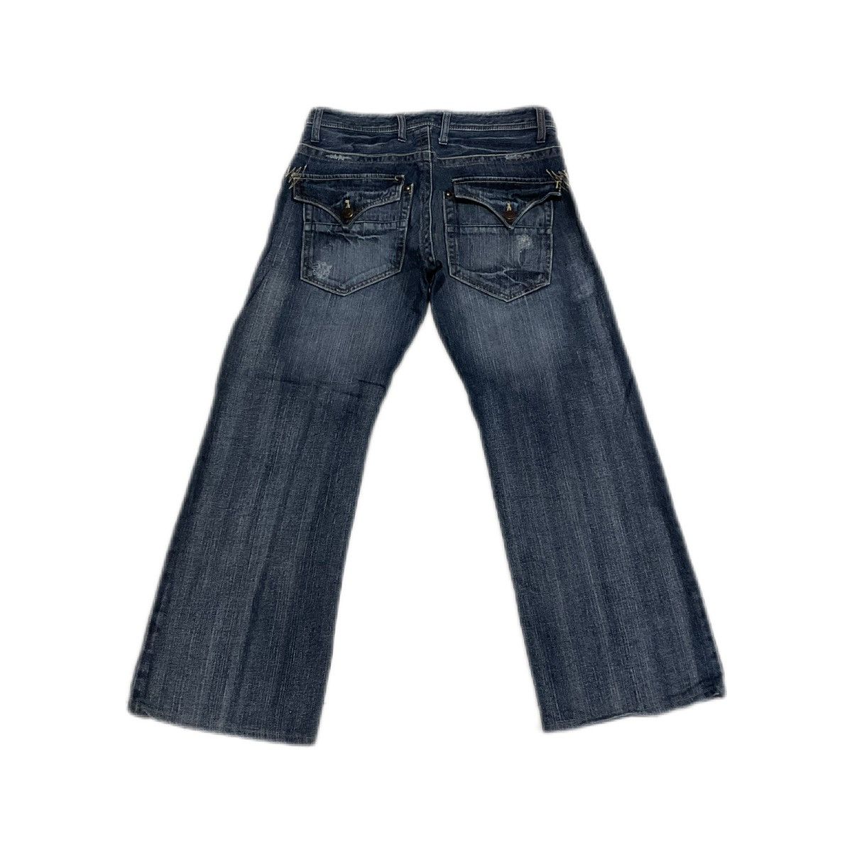 Japanese Brand 🔥Sick Y2K Root Three Stye Flared Denim Size US 32 / EU 48 - 6 Thumbnail