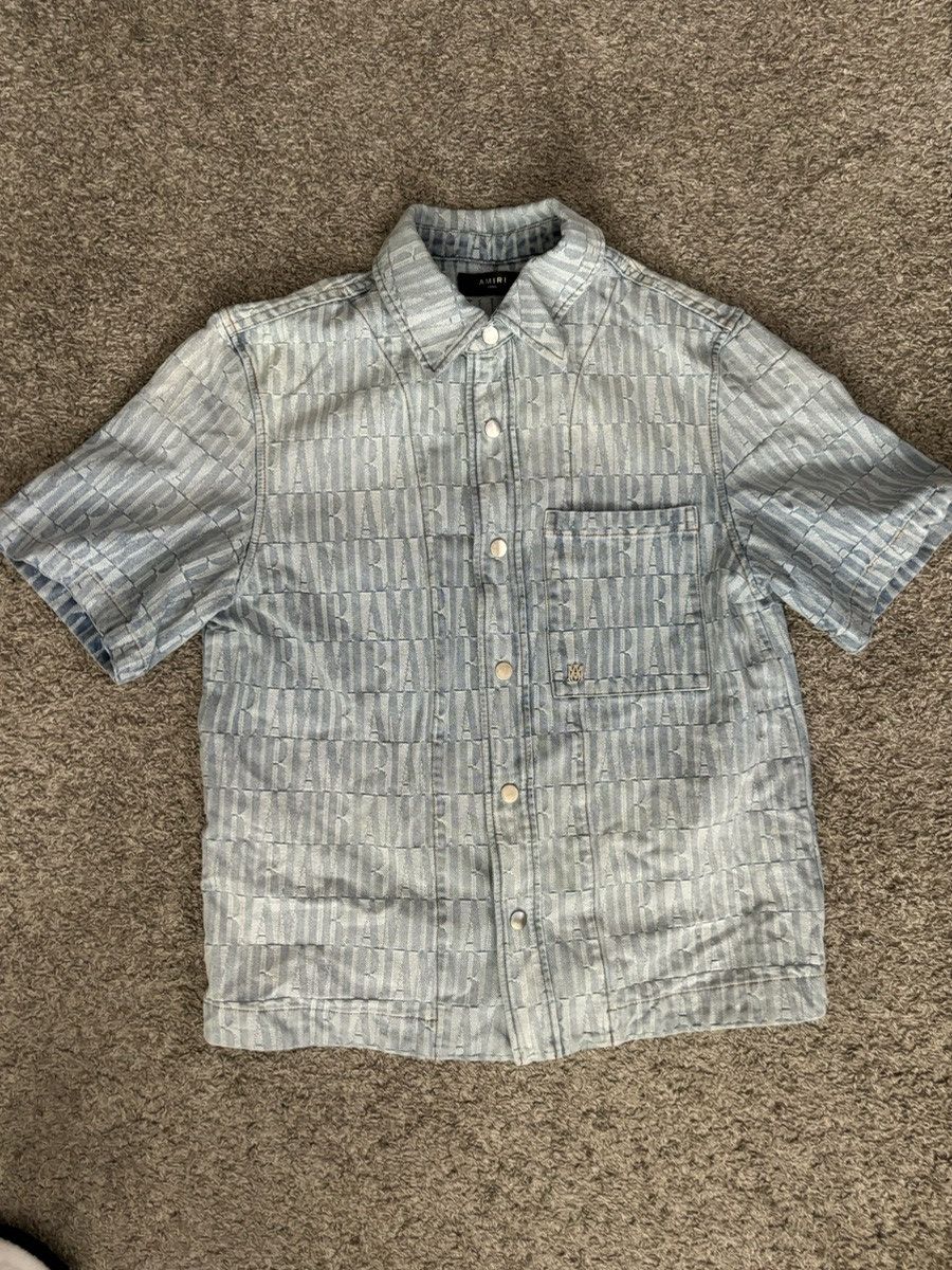Amiri Amiri Jaquard Denim Shirt Size US S / EU 44-46 / 1 - 1 Thumbnail