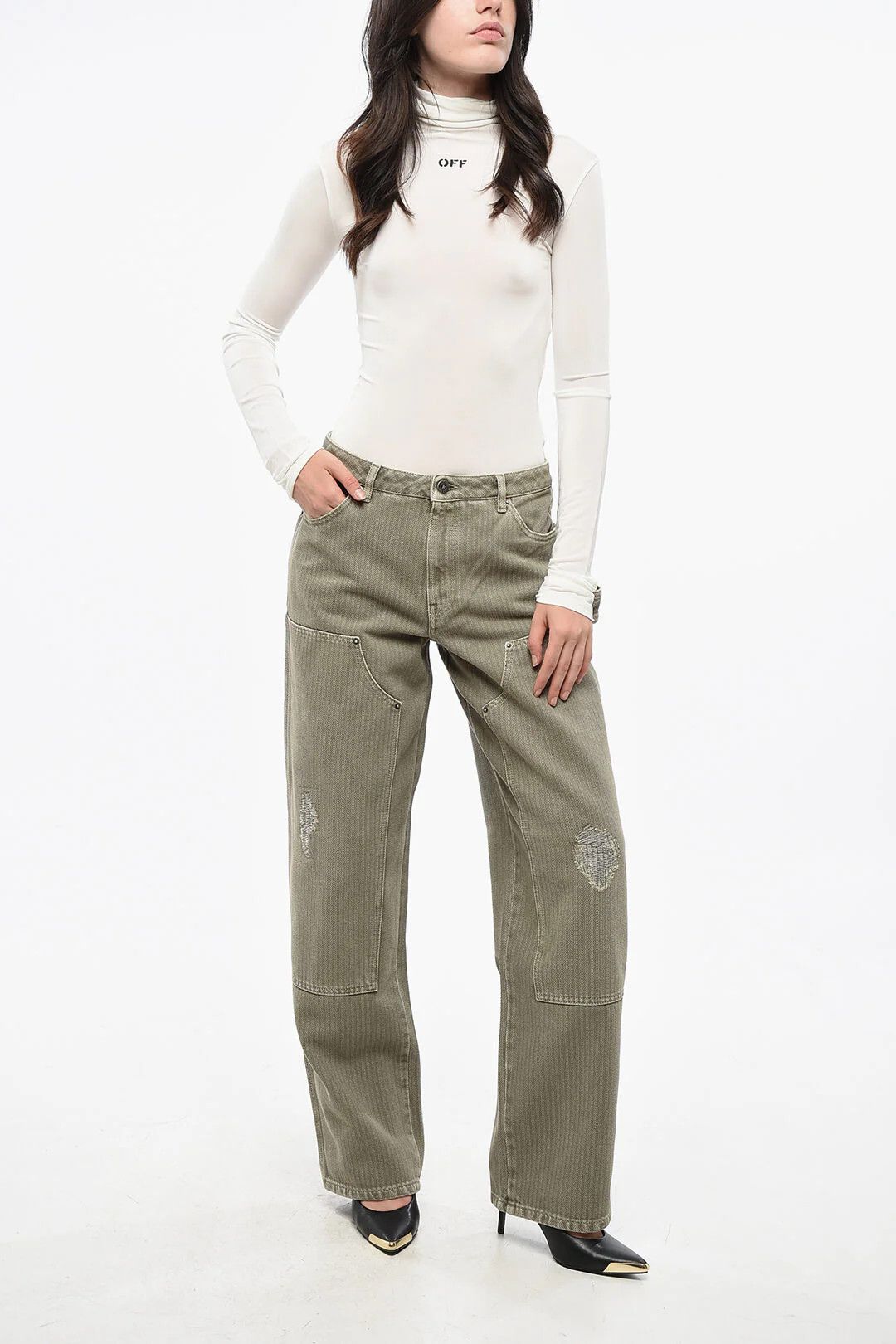 Golden Goose og1mm0426 5-Pocket Pant in Green Size 40" / US 18 - 4 Thumbnail