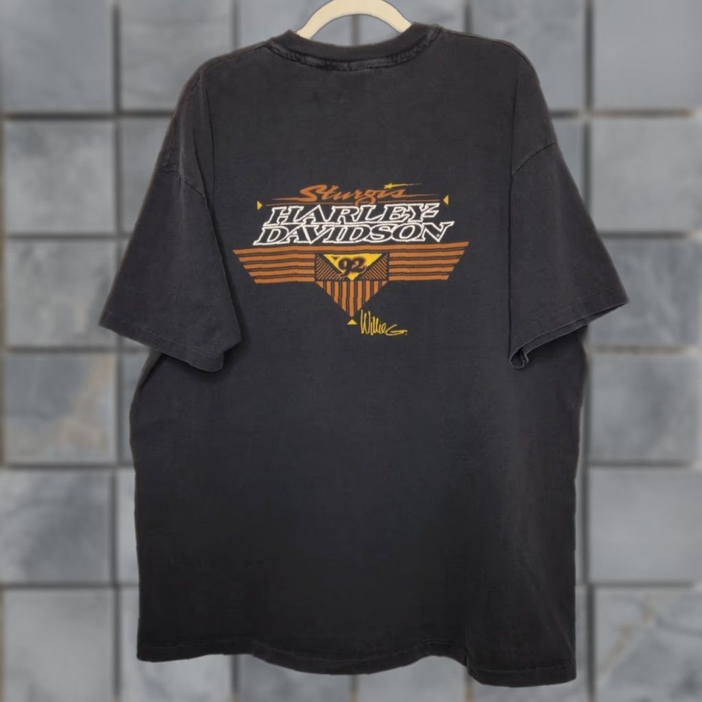 Harley Davidson VINTAGE Harley Davidson Shirt 2XL Unisex Black Double Sided Single Stitch Womens/Mens? Size US XXL / EU 58 / 5 - 1 Thumbnail