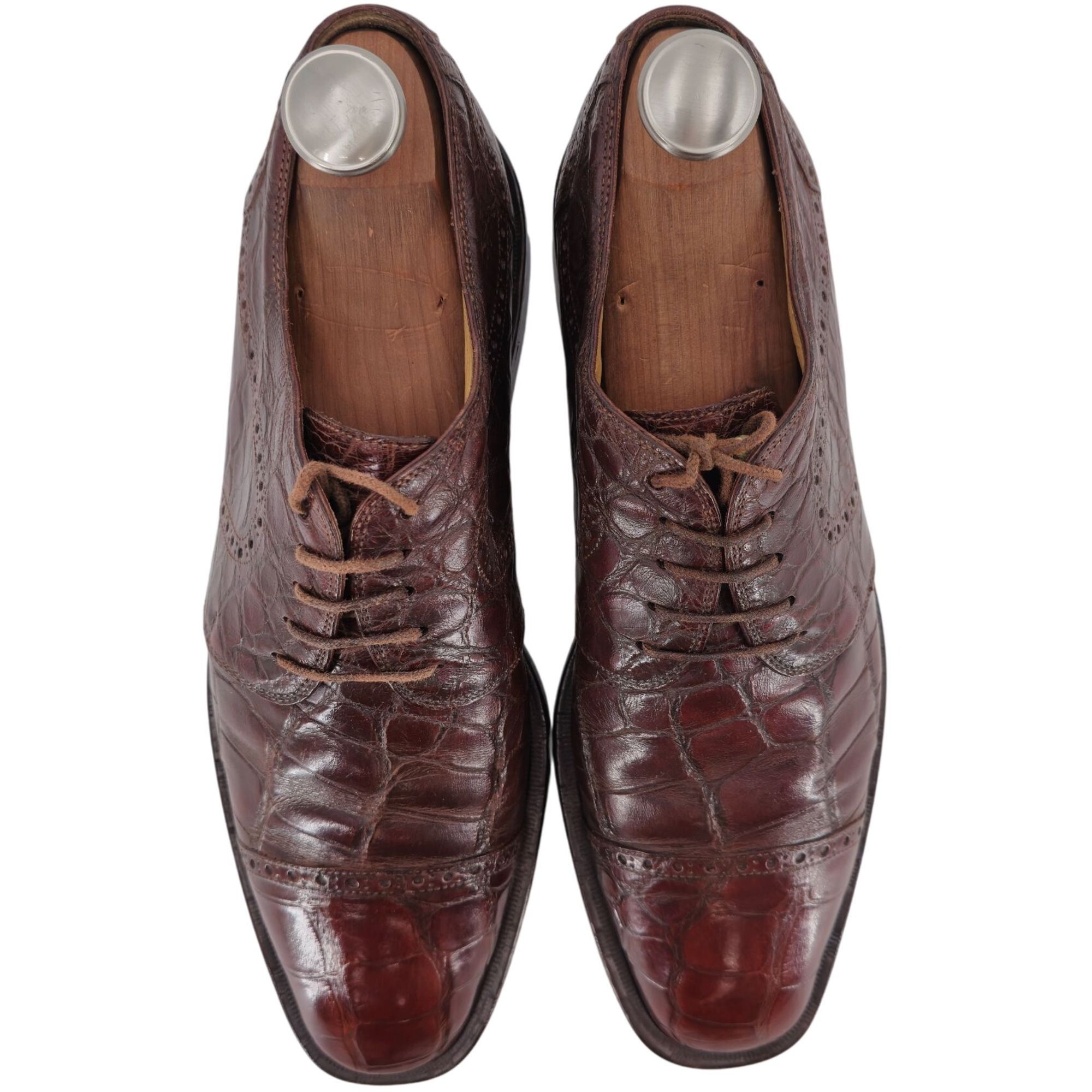 brown alligator dress shoes Crocodile Alligator Leather Double Monk Strap Dress Shoes Oxford Forma –  Crocodile Viet main image 1