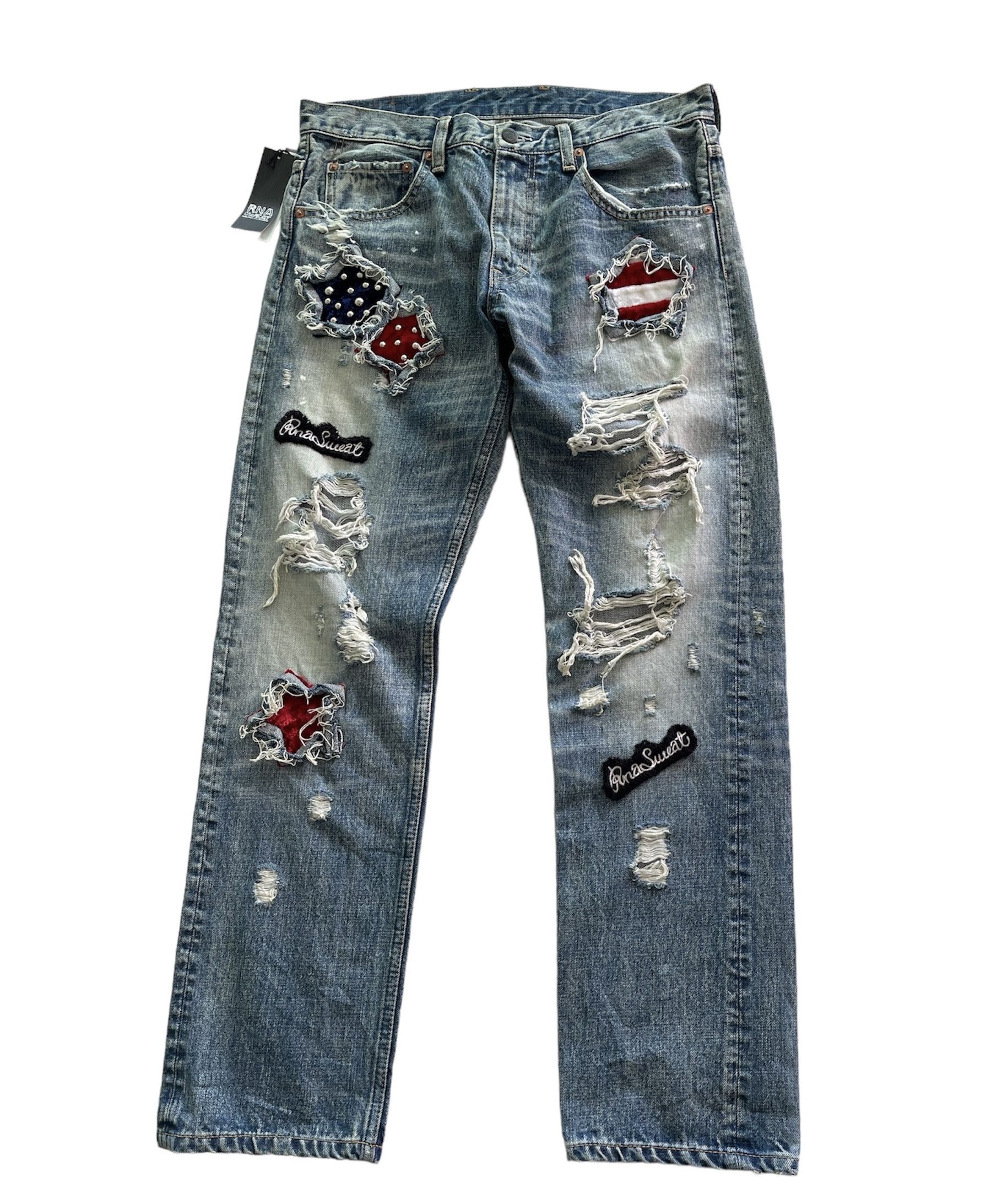 Designer × Japanese Brand RNA INC SLANG Distressed Denim Jeans Travis Schott Style Size US 34 / EU 50 - 1 Thumbnail