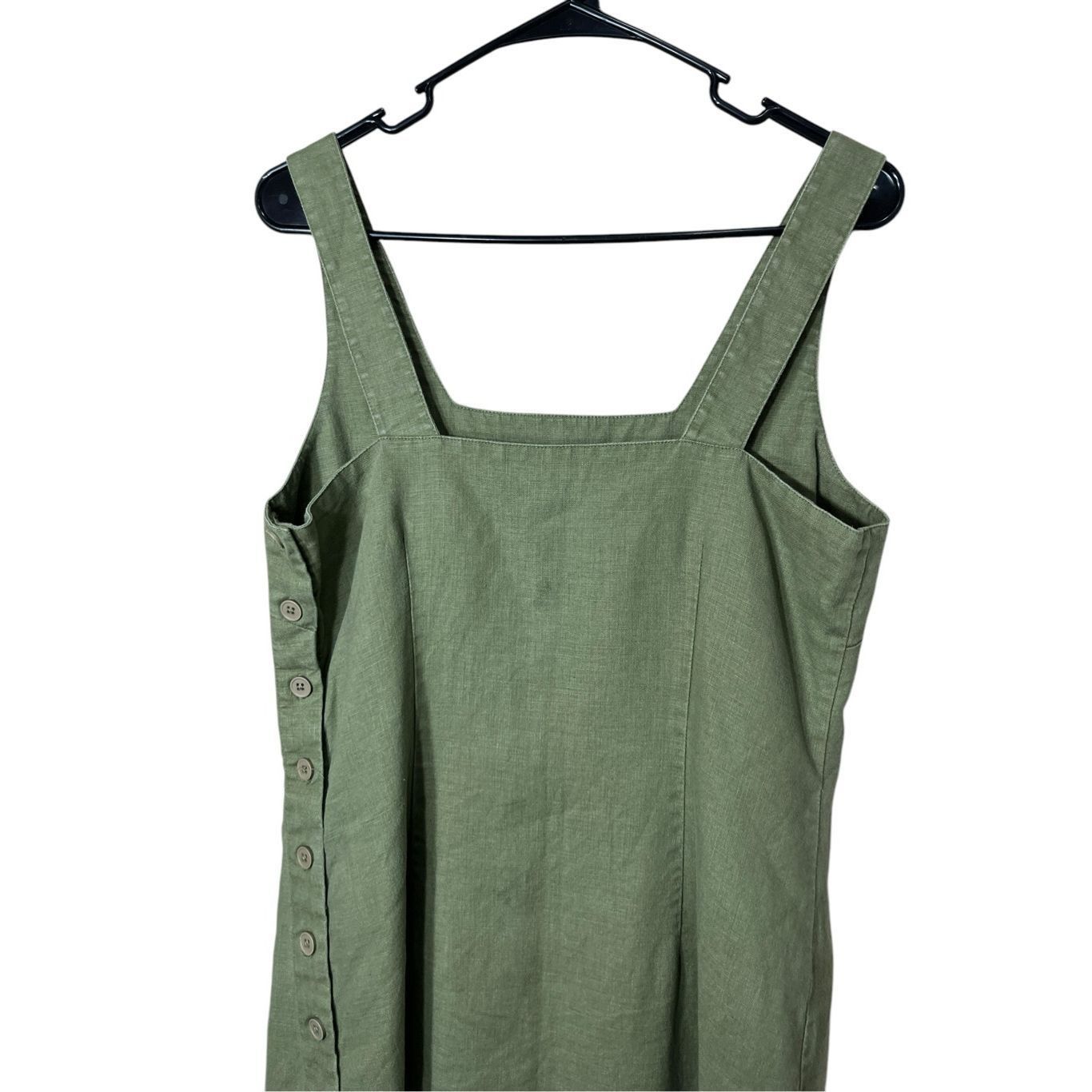 Other LA Redoute Y2K Green 100% Linen Dress Size 12 Size XL / US 12-14 / IT 48-50 - 5 Thumbnail