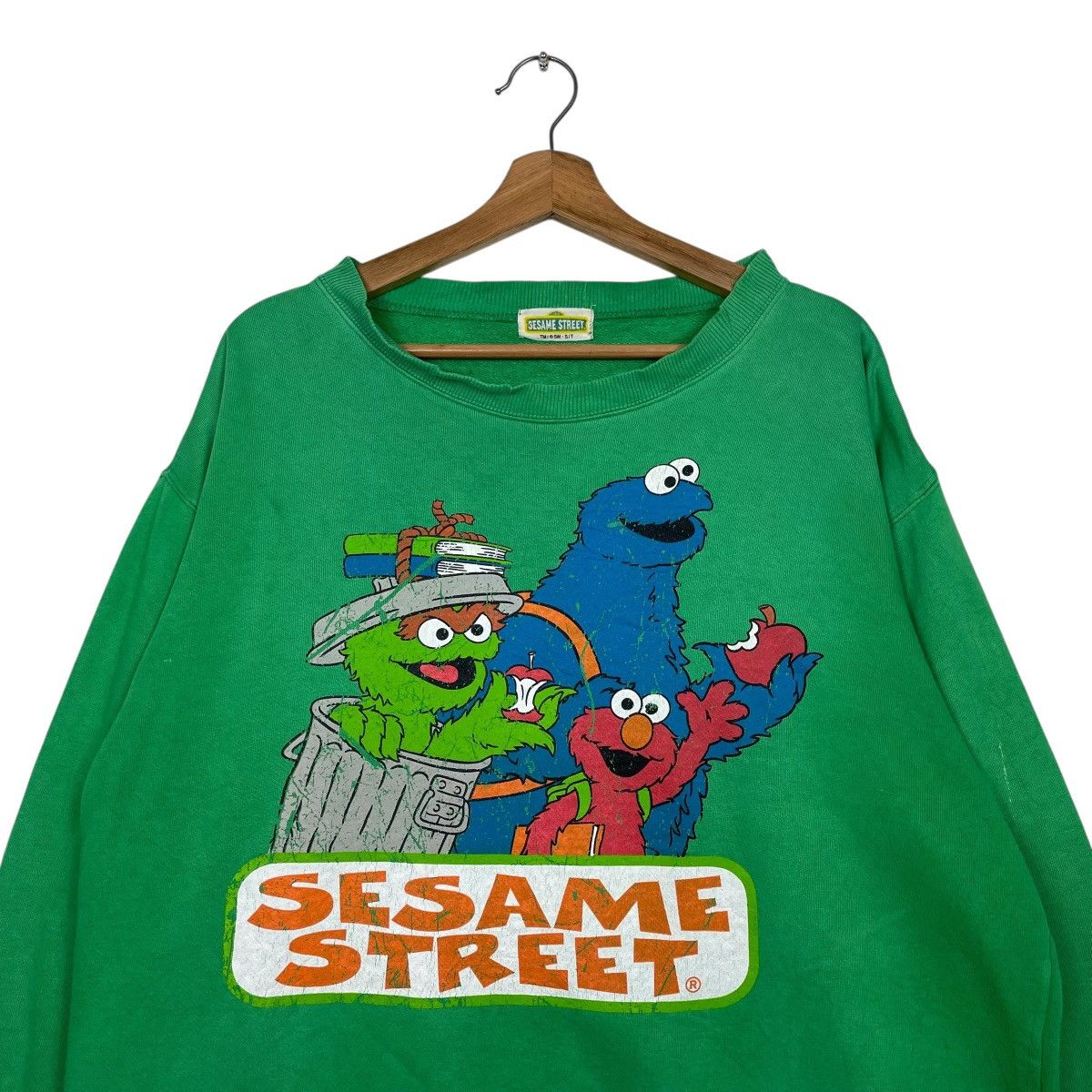 Vintage Vintage Sesame Street Green Sweatshirt Size M / US 6-8 / IT 42-44 - 2 Thumbnail