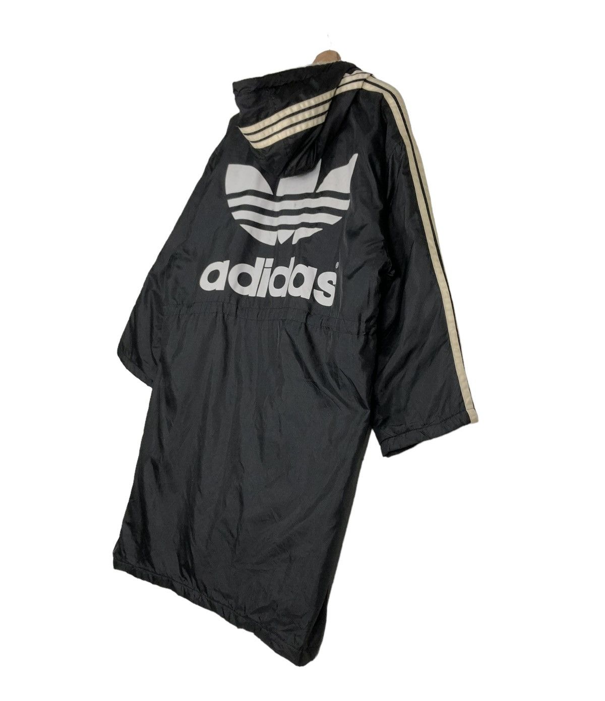 Adidas 🔥VINTAGE ADIDAS LONG JACKET BIG LOGO SHEARLING LINING Size US L / EU 52-54 / 3 - 4 Thumbnail
