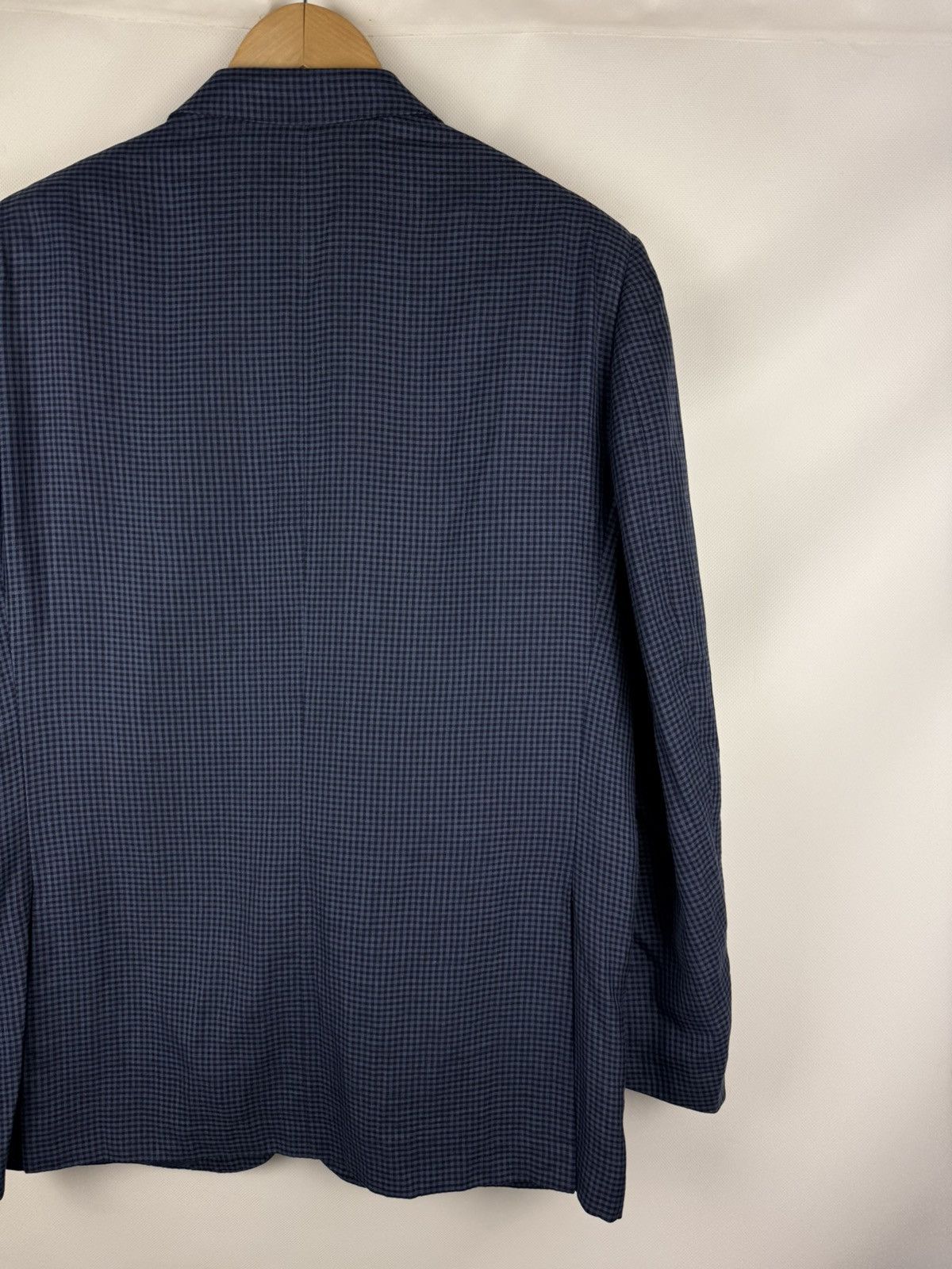 Ermenegildo Zegna Ermenegildo Zegna Duo Wool Silk Linen Checked Blazer Jacket Size 46R - 13 Thumbnail