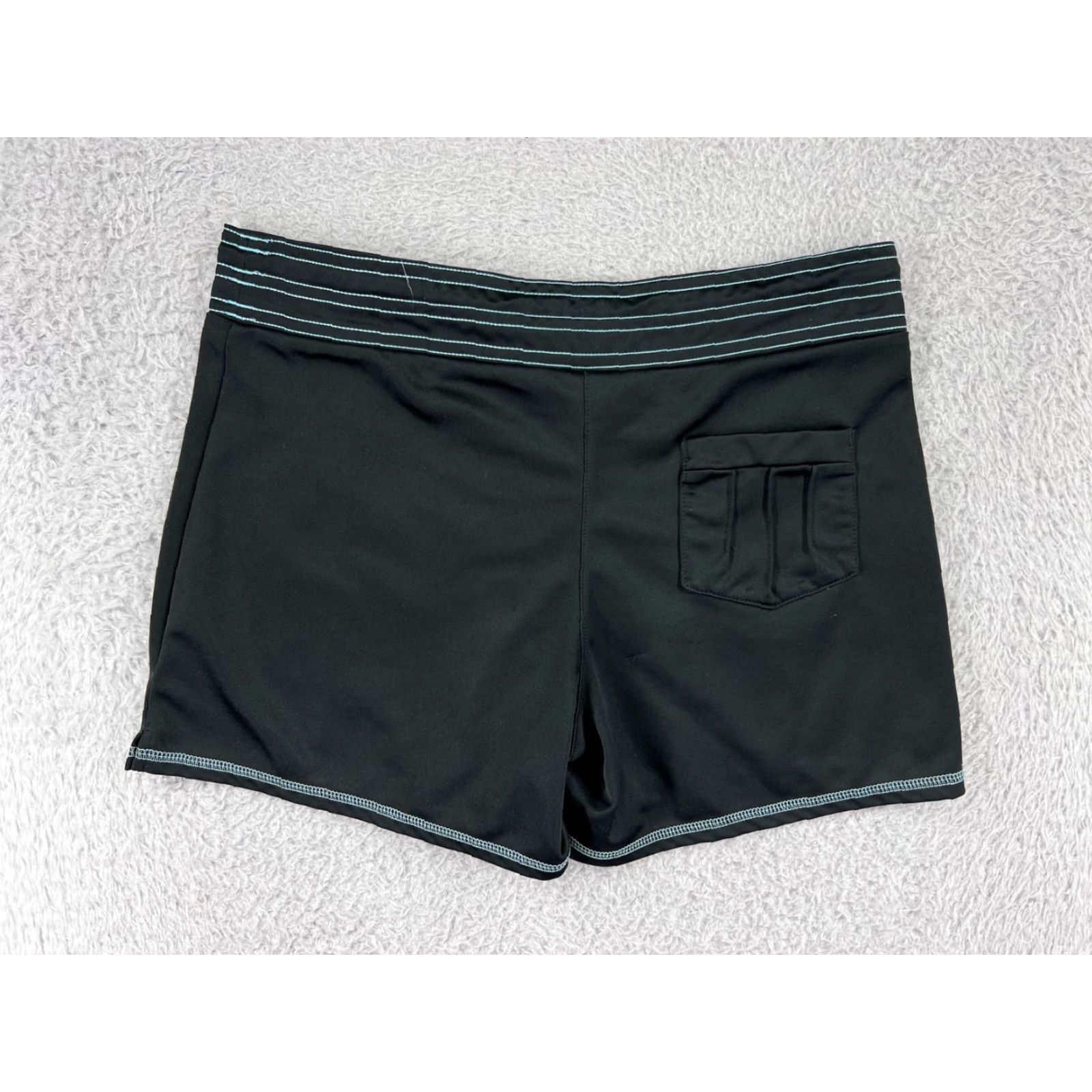 Adidas Adidas Shorts Womens Small Black Blue 100% Polyester Drawstring Gym Running Size 30" / US 8 / IT 44 - 2 Thumbnail
