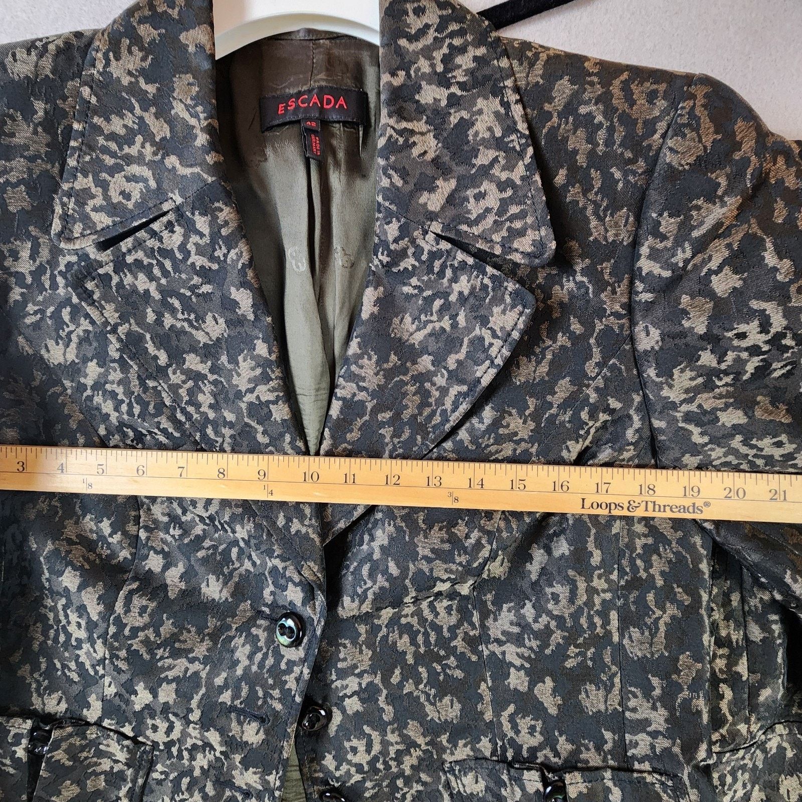 Escada Escada Pant Suit Women’s Camouflage Blazer Set Sz 12 Bronze Size XL / US 12-14 / IT 48-50 - 3 Thumbnail