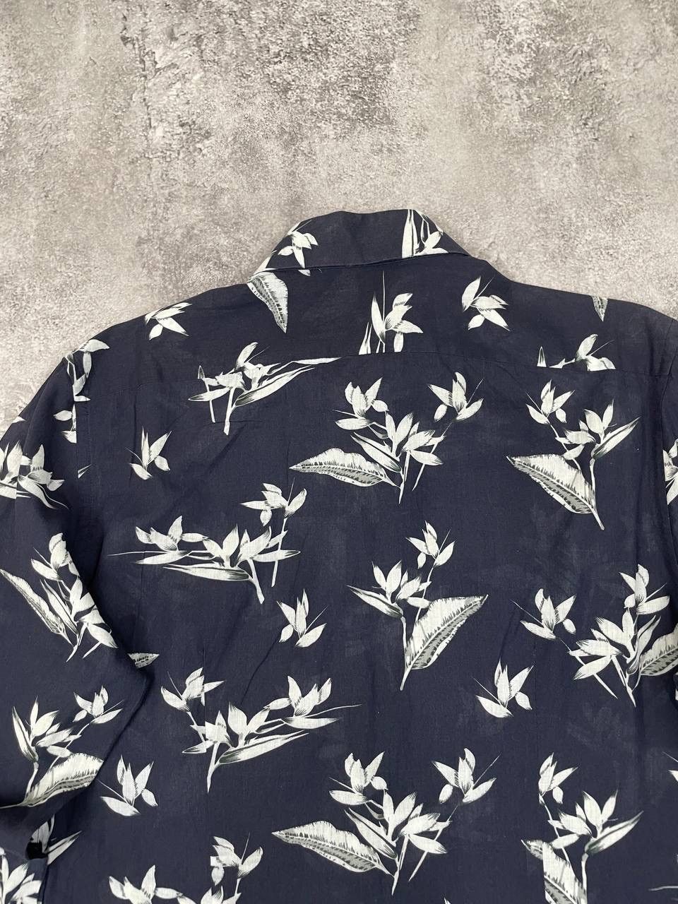 Reiss Reiss Men Viscose Shirt Floral Print Slim Fit Navy Size US L / EU 52-54 / 3 - 7 Thumbnail